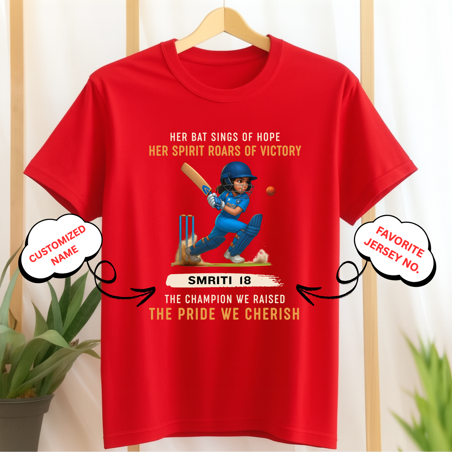 CUSTOMIZED-THE CHAMPION WE RAISED, THE PRIDE WE CHERISH (CRICKET)-KIDS T-SHIRT