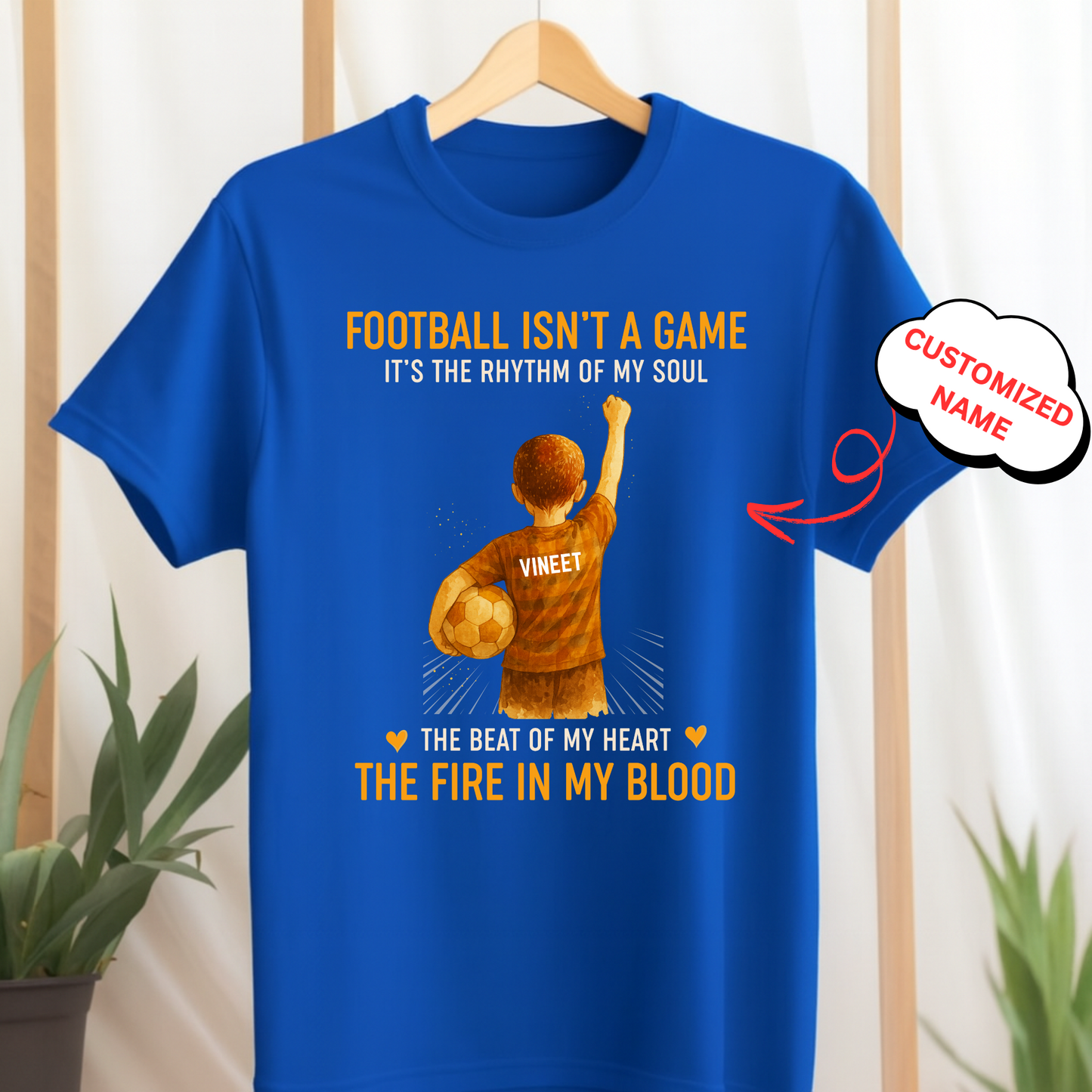 CUSTOMIZED-FOOTBALL ISN'T A GAME, IT'S THE RHYTHM OF MY SOUL-KIDS T-SHIRT