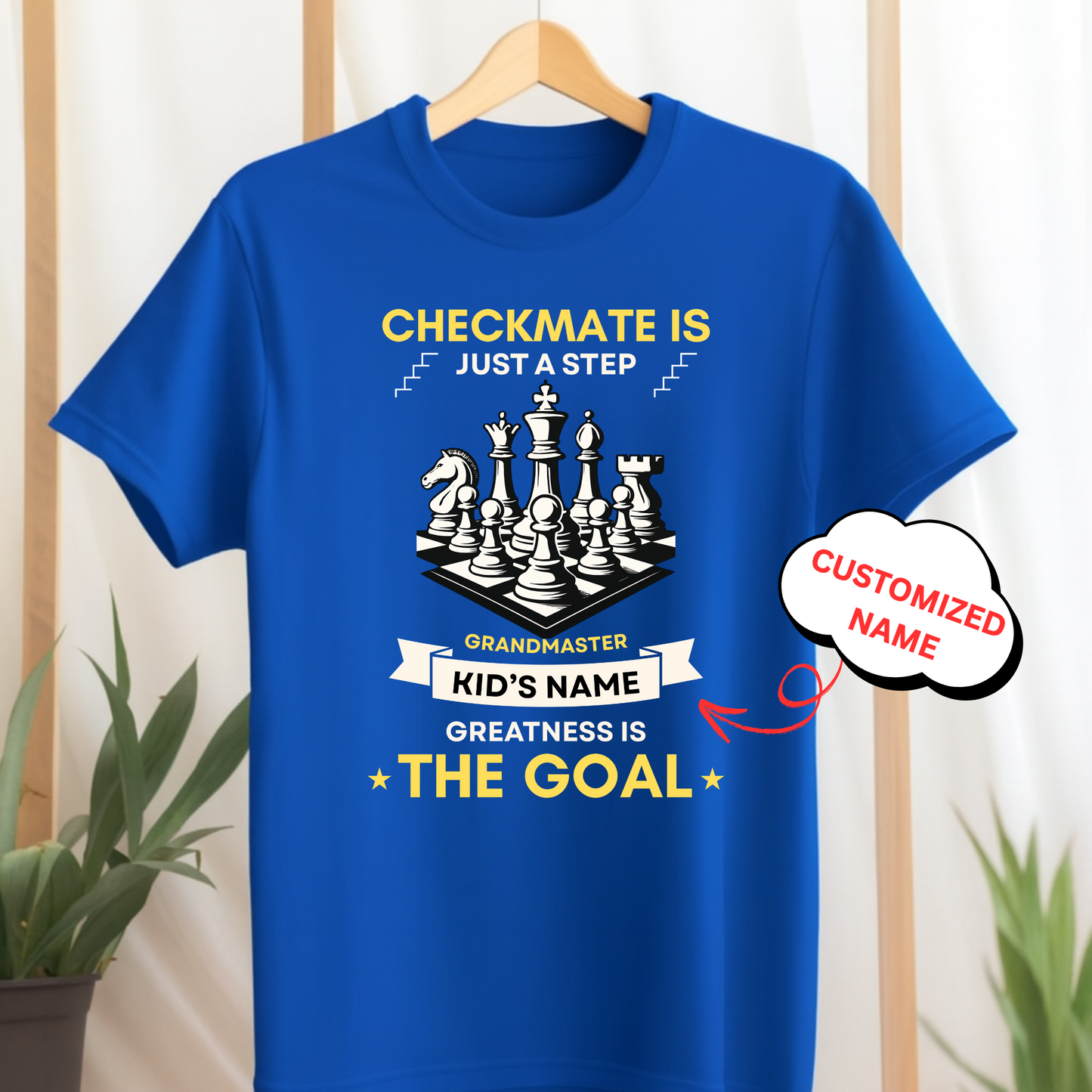 CHECKMATE IS JUST A STEP, GREATNESS IS THE GOAL (CHESS)-KIDS UNISEX T-SHIRT