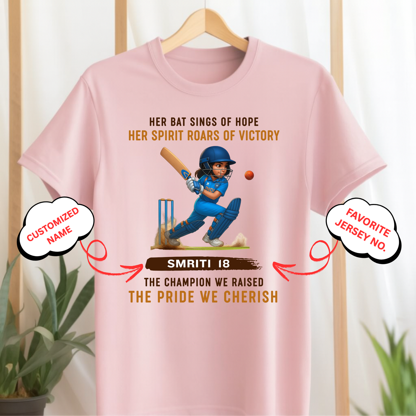 CUSTOMIZED-THE CHAMPION WE RAISED, THE PRIDE WE CHERISH (CRICKET)-KIDS T-SHIRT