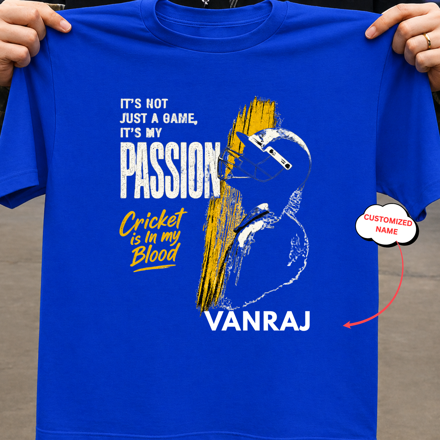 CUSTOMIZATION-CRICKET IS IN MY BLOOD-CLASSIC T-SHIRT