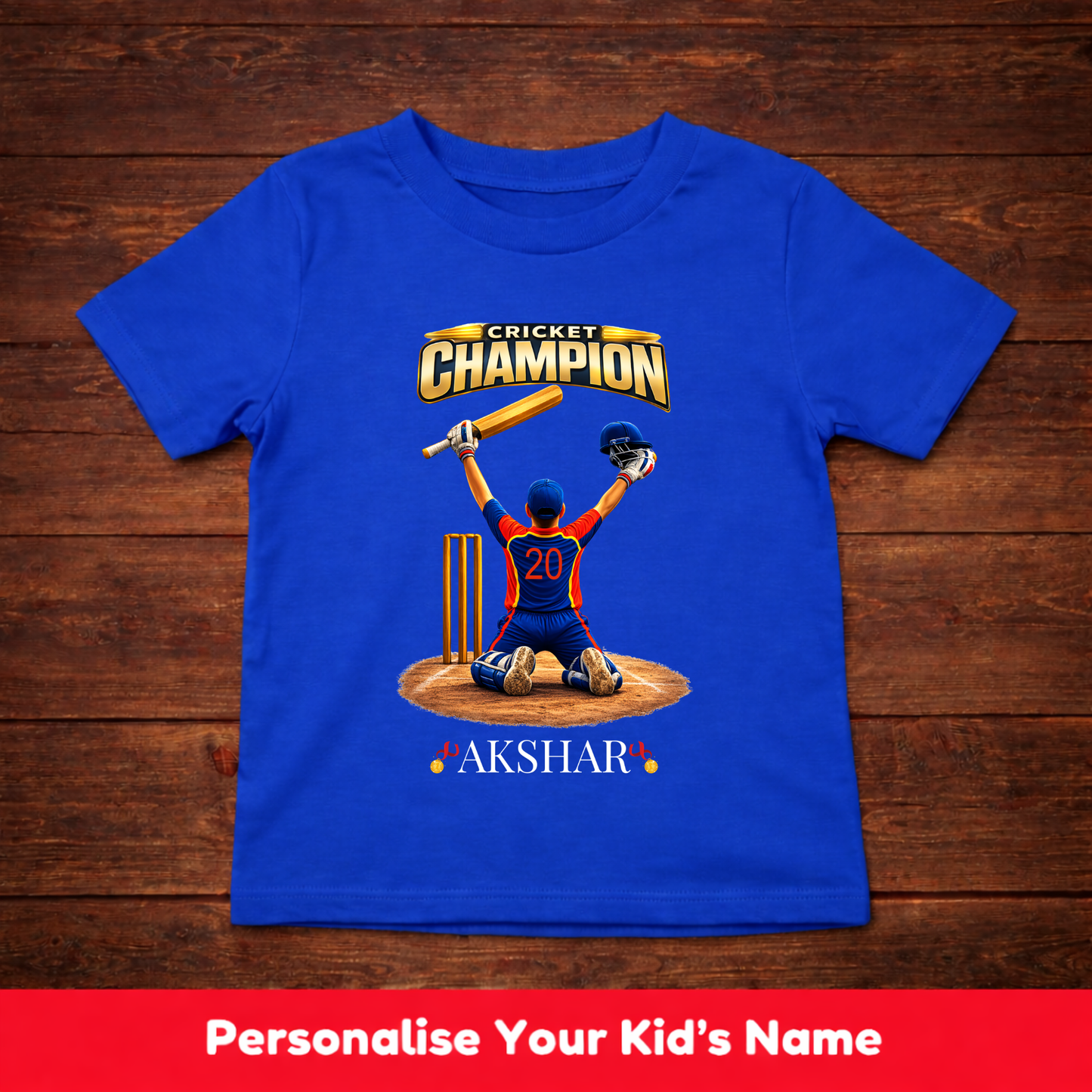 CUSTOMIZED-CRICKET CHAMPION(CRICKET)-KIDS T-SHIRT