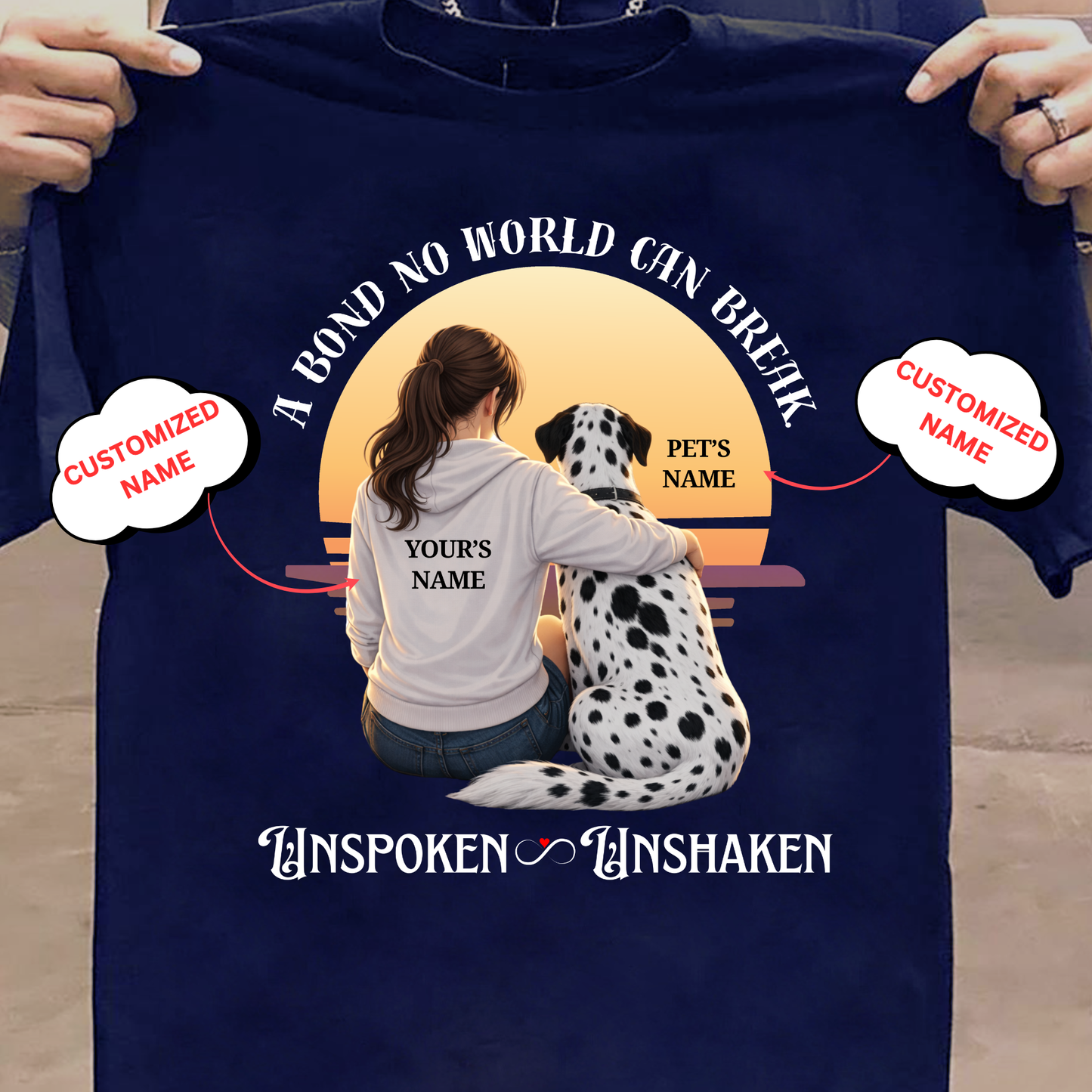 CUSTOMIZATION-UNSPOKEN,UNSHAKEN (PET LOVER)-PREMIUM WOMAN CLASSIC T-SHIRT