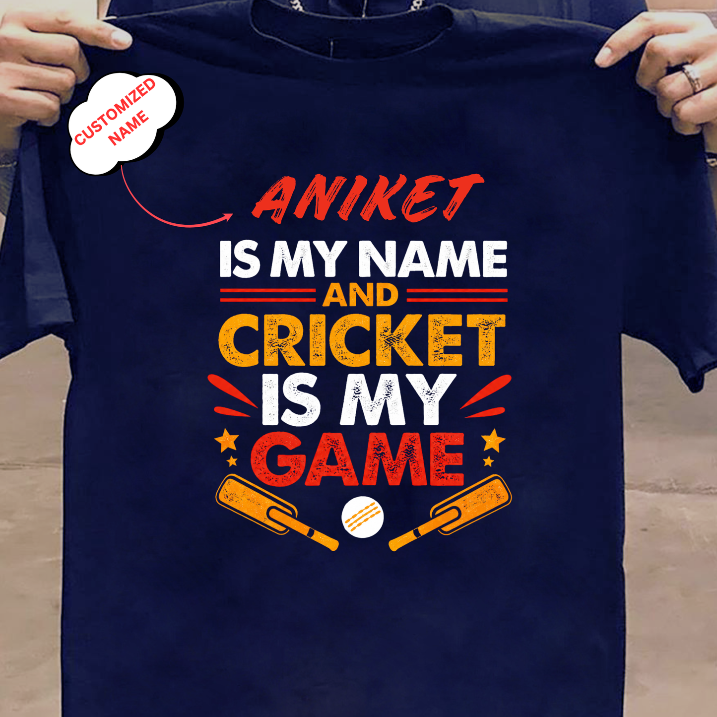 CUSTOMIZATION-CRICKET IS MY GAME-CLASSIC T-SHIRT