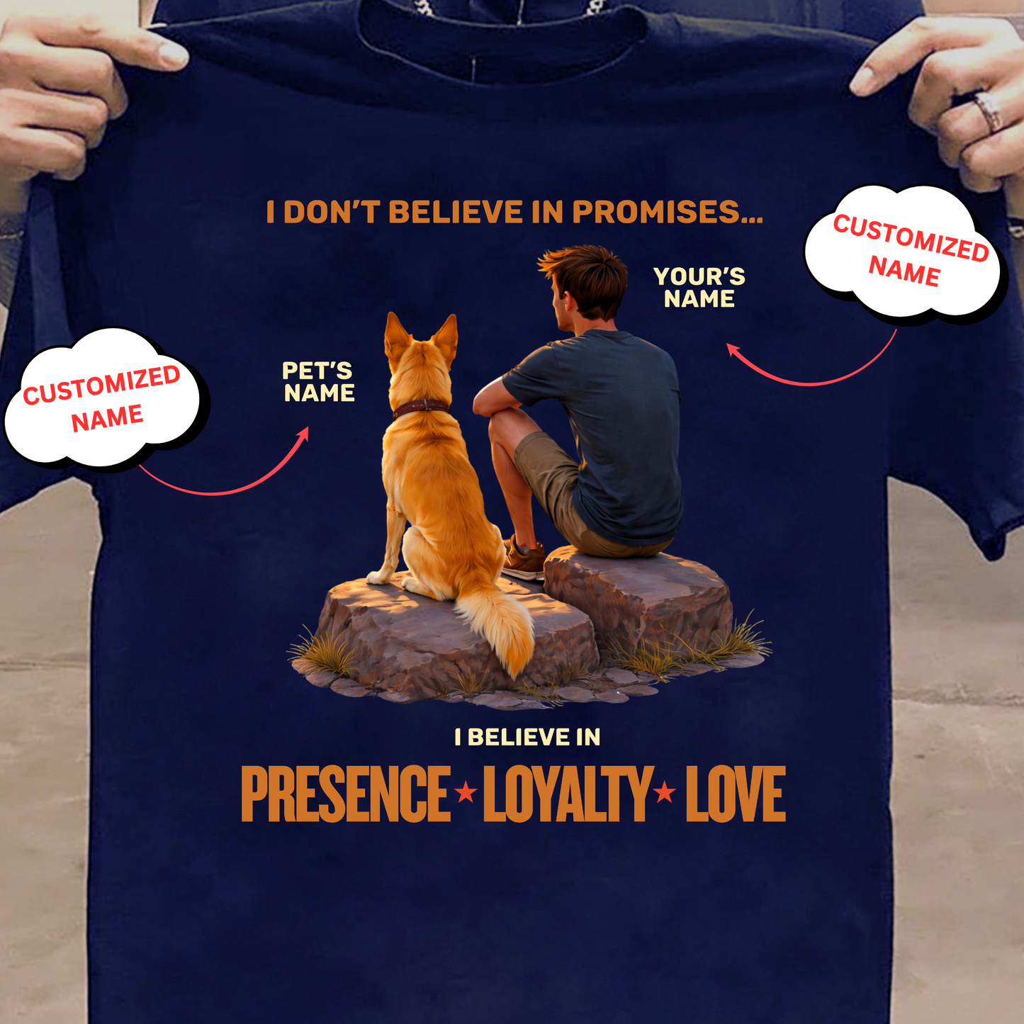 CUSTOMIZATION-I BELIEVE IN LOYALTY(PET LOVER)-PREMIUM MAN CLASSIC T-SHIRT