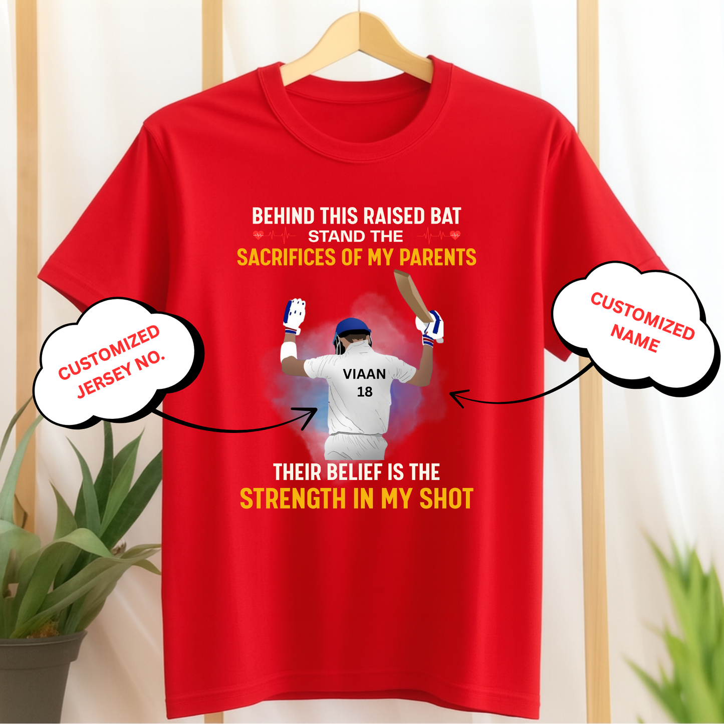 CUSTOMIZED-STRENGTH IN MY SHOT (CRICKET) CLASSIC T-SHIRT