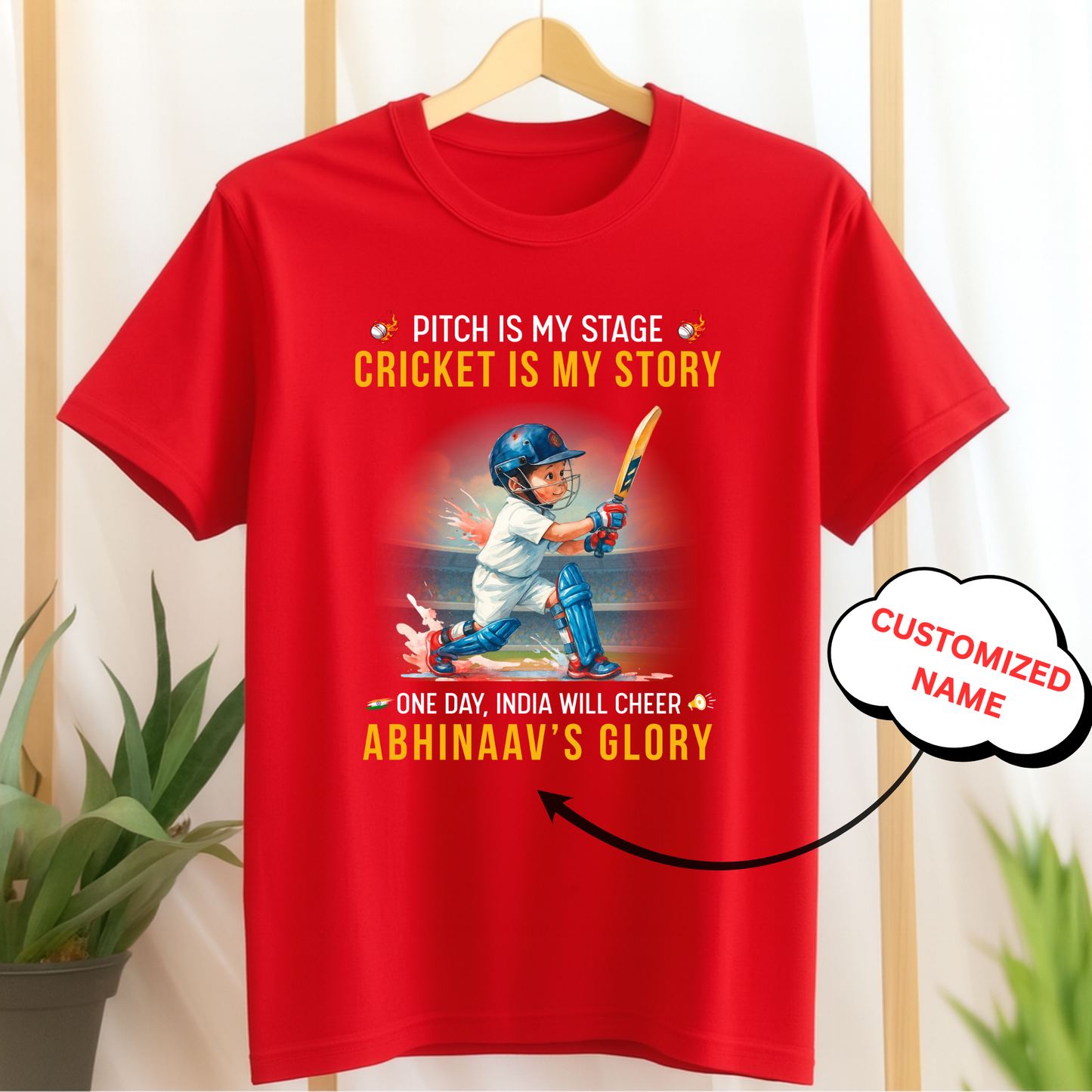 CUSTOMIZATION-CRICKET IS MY STORY CLASSIC T-SHIRT