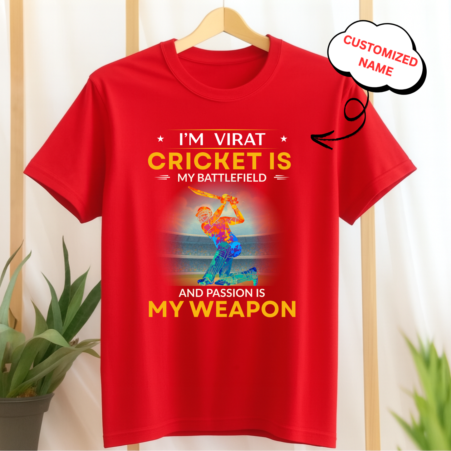 CUSTOMIZED- CRICKET IS MY BATTLEFIELD CLASSIC T-SHIRT