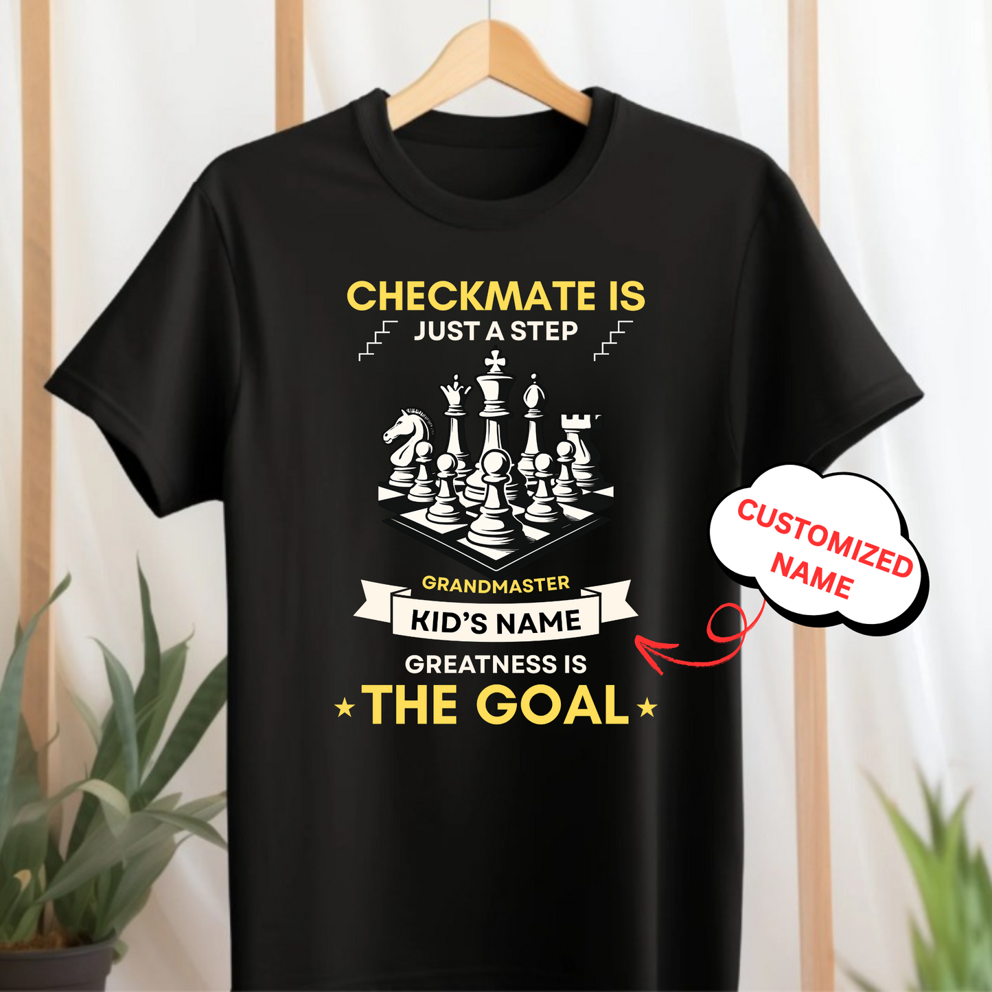 CHECKMATE IS JUST A STEP, GREATNESS IS THE GOAL (CHESS)-KIDS UNISEX T-SHIRT