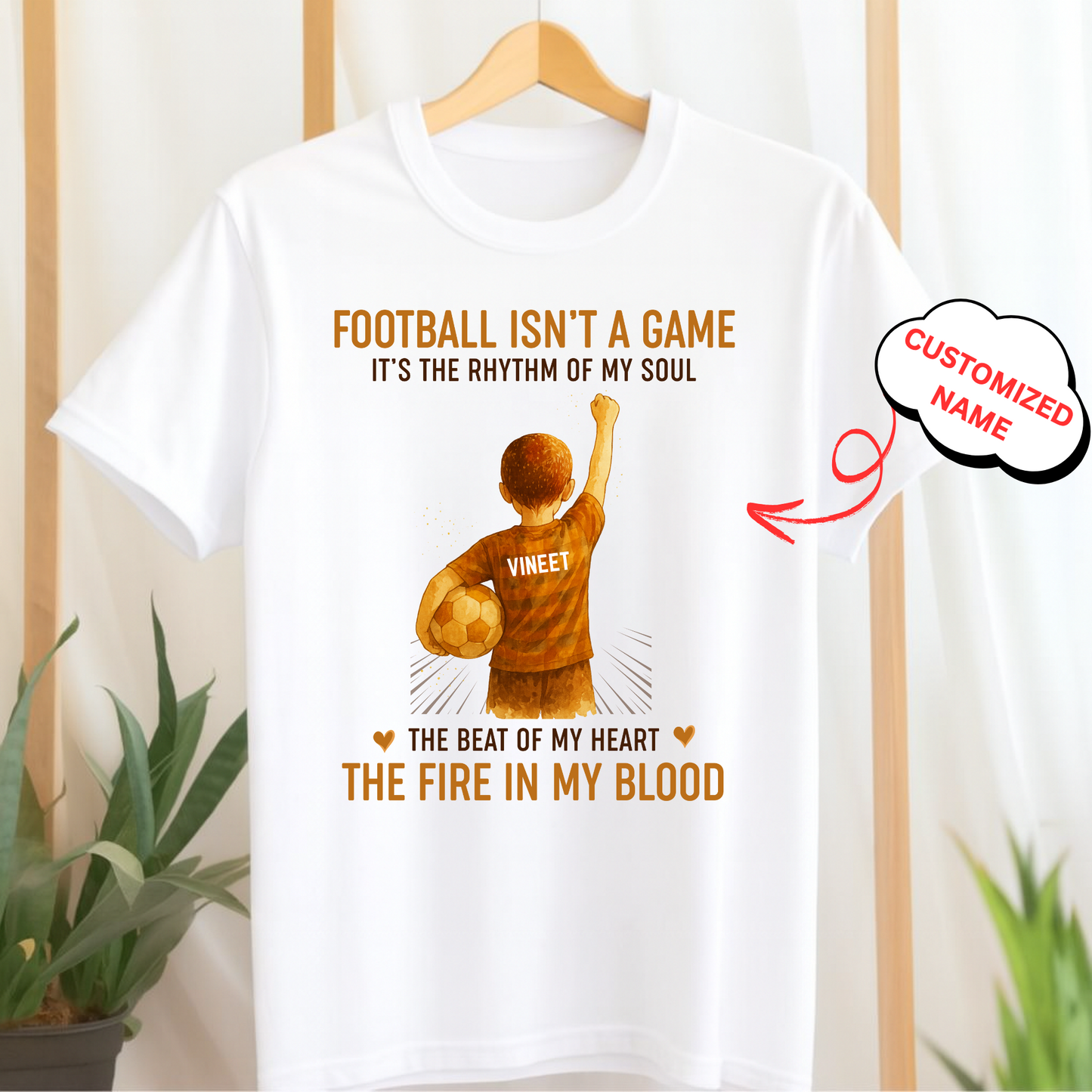 CUSTOMIZED-FOOTBALL ISN'T A GAME, IT'S THE RHYTHM OF MY SOUL-KIDS T-SHIRT