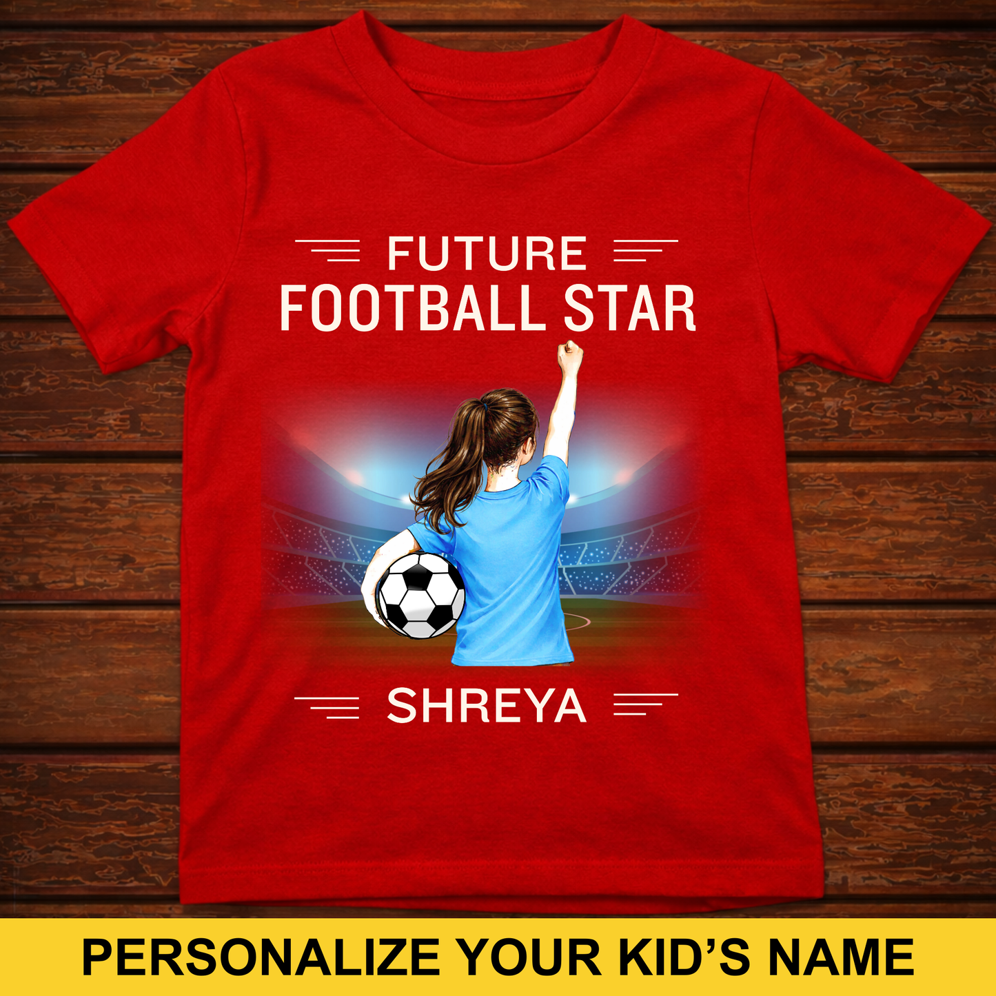 CUSTOMIZED-FUTURE FOOTBALL STAR (GIRL) KIDS CLASSIC T-SHIRT