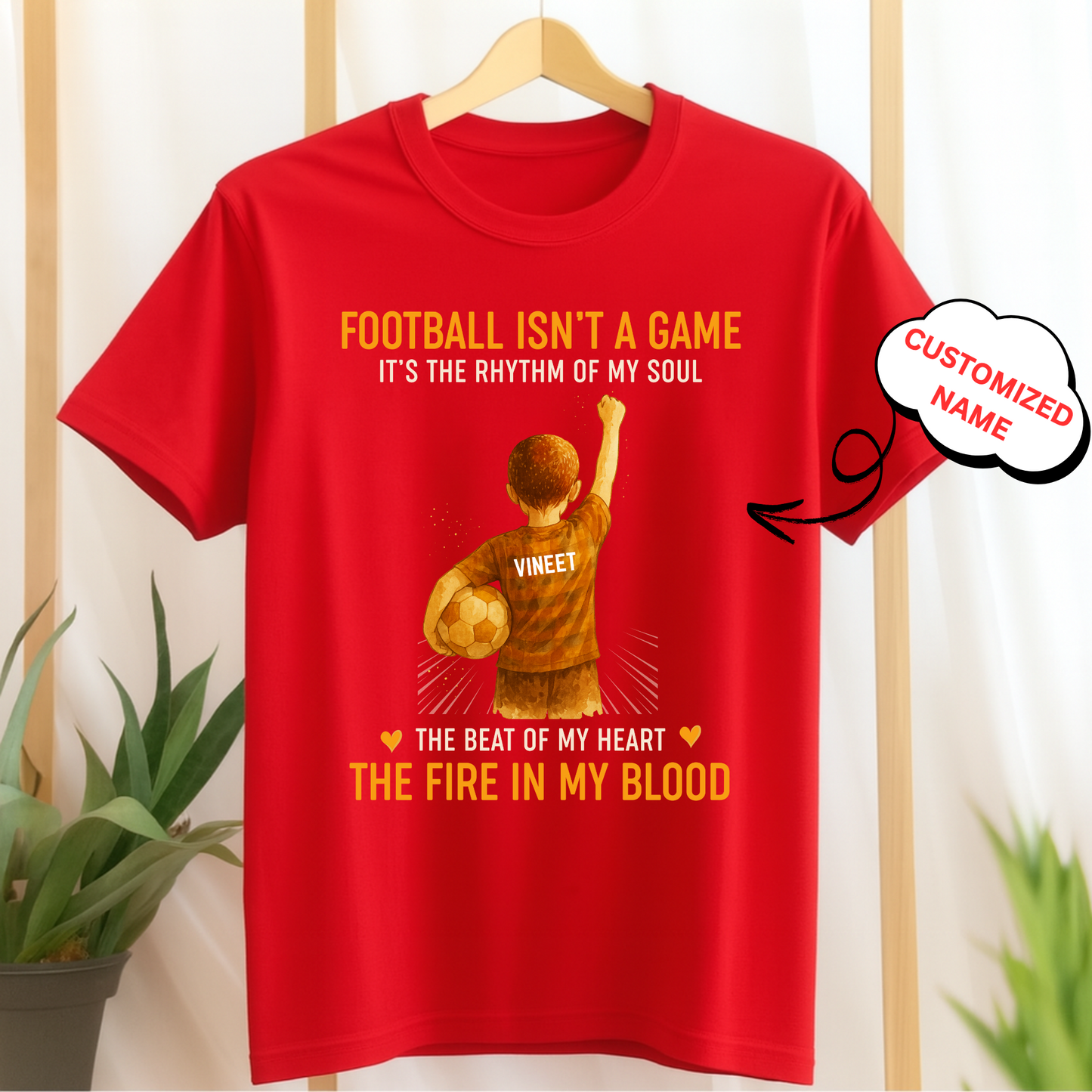 CUSTOMIZED-FOOTBALL ISN'T A GAME, IT'S THE RHYTHM OF MY SOUL-KIDS T-SHIRT