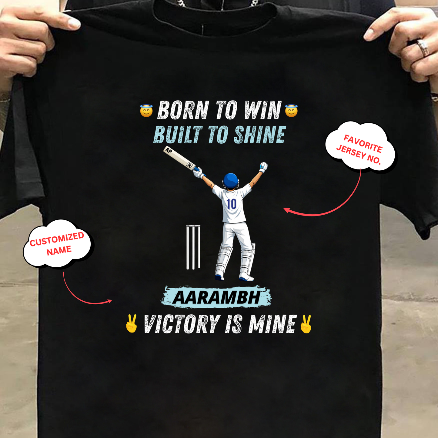 CUSTOMIZATION-BORN TO WIN, BUILT TO SHINE-CLASSIC T-SHIRT