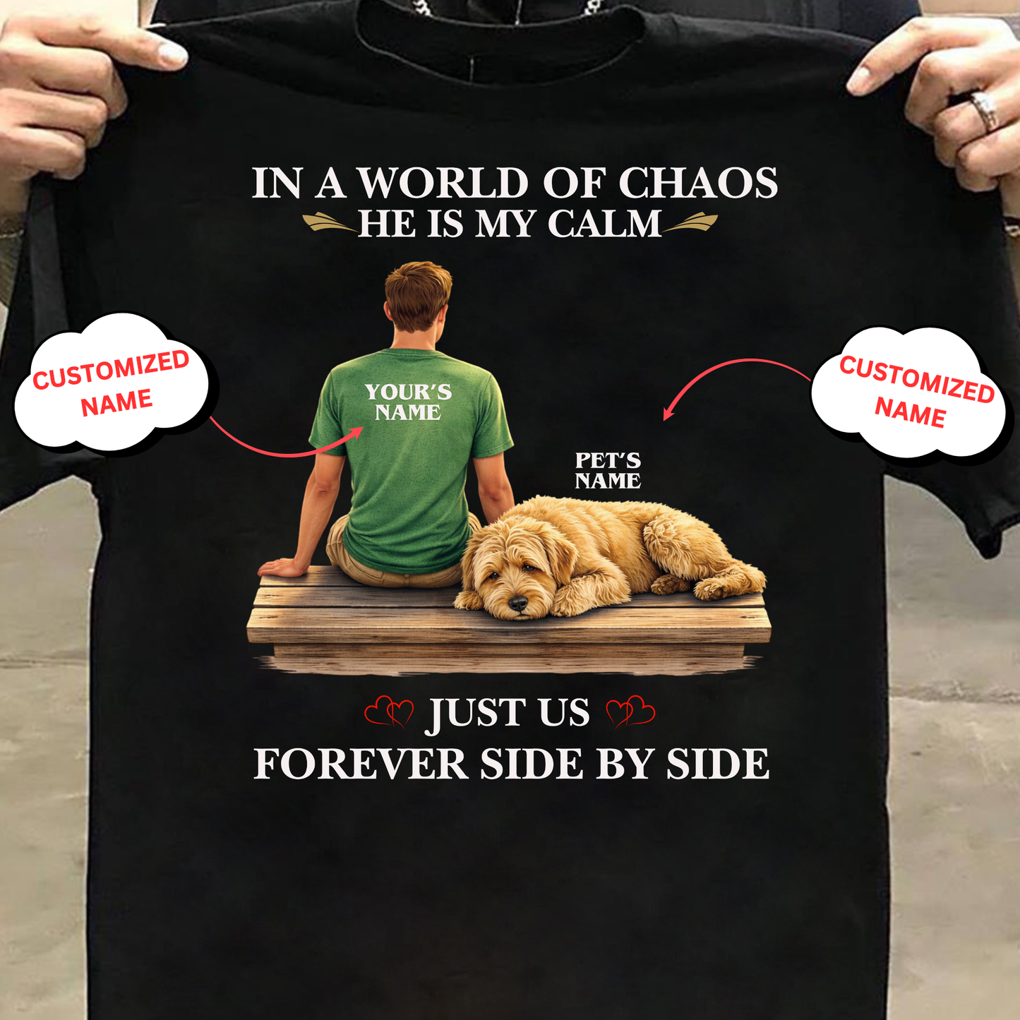 CUSTOMIZATION-HE IS MY CALM(PET LOVER)-PREMIUM MAN CLASSIC T-SHIRT