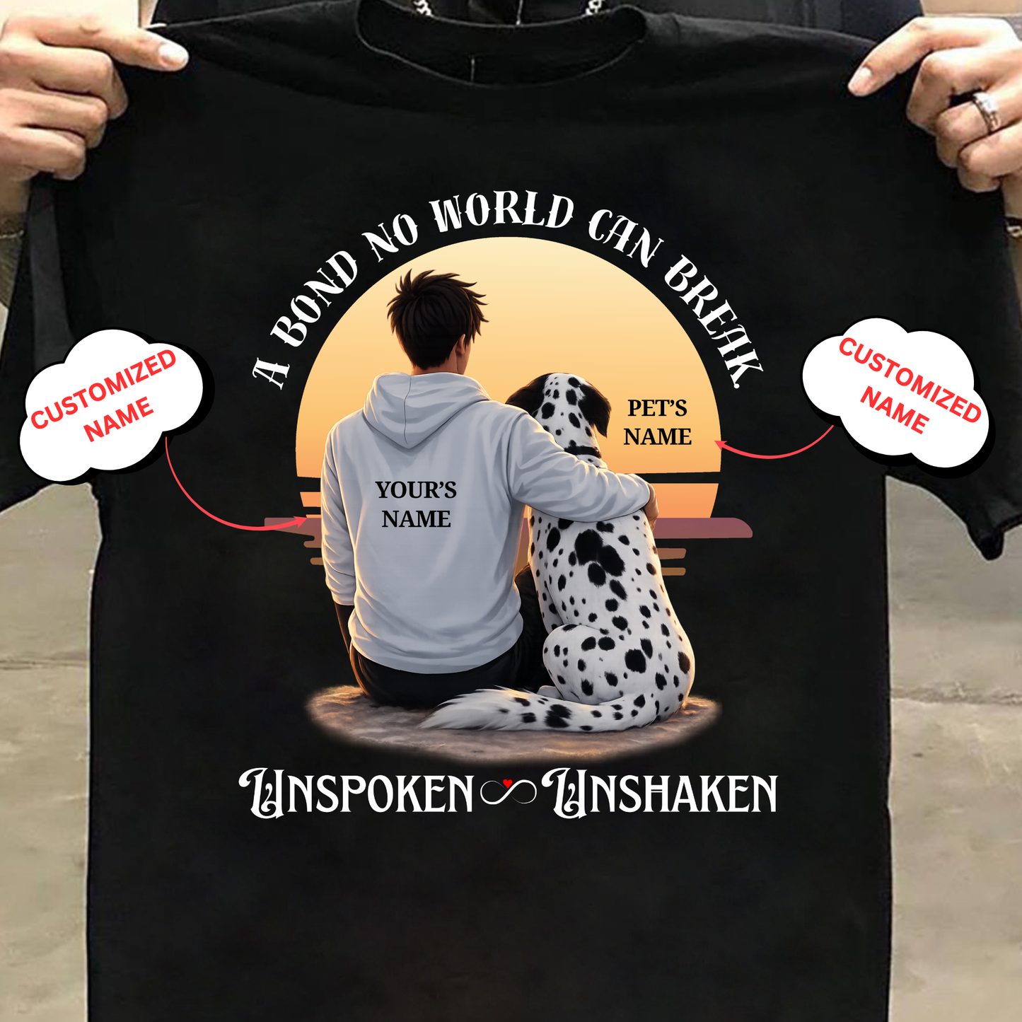 CUSTOMIZATION-UNSPOKEN,UNSHAKEN (PET LOVER)-PREMIUM MAN CLASSIC T-SHIRT