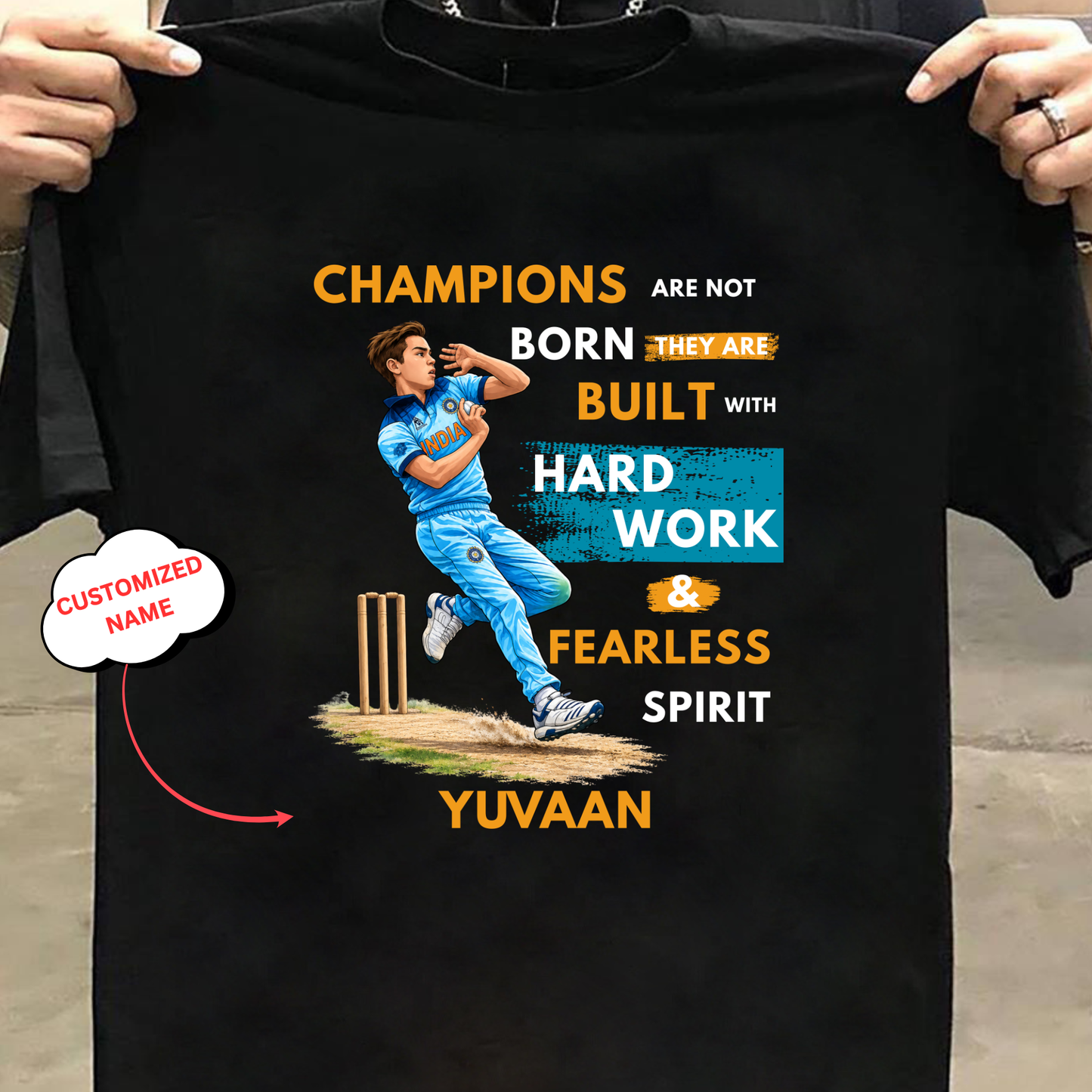 CUSTOMIZATION-CHAMPIONS BUILT WITH HARD WORK-CLASSIC T-SHIRT