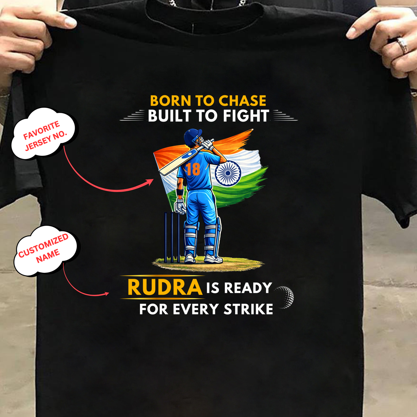 CUSTOMIZATION-BORN TO CHASE, BUILT TO FIGHT-CLASSIC T-SHIRT