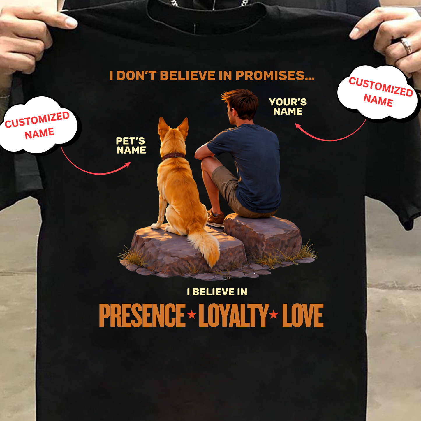 CUSTOMIZATION-I BELIEVE IN LOYALTY(PET LOVER)-PREMIUM MAN CLASSIC T-SHIRT