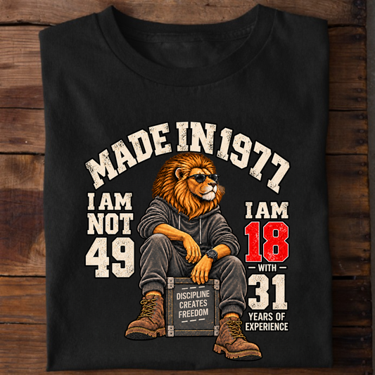 MADE IN 1977 I AM NOT 49-MEN CLASSIC T-SHIRT