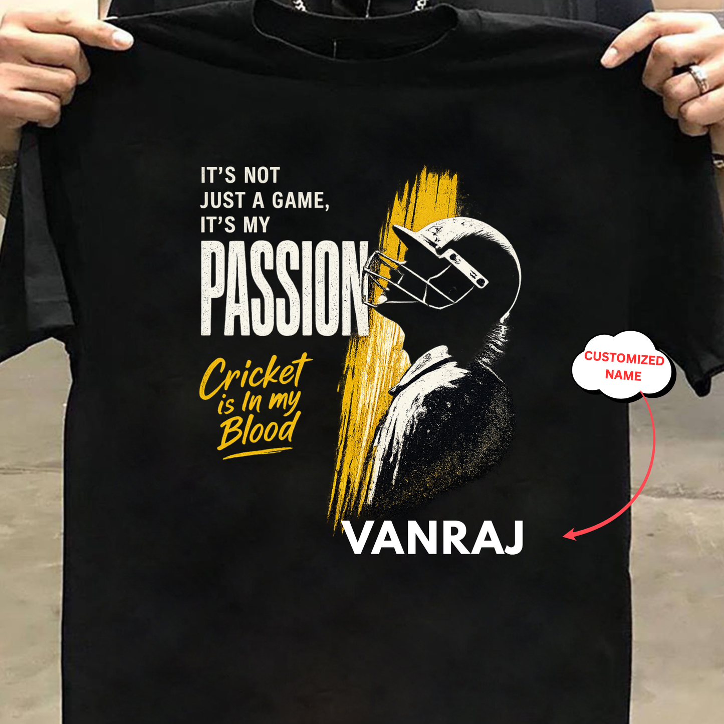 CUSTOMIZATION-CRICKET IS IN MY BLOOD-CLASSIC T-SHIRT