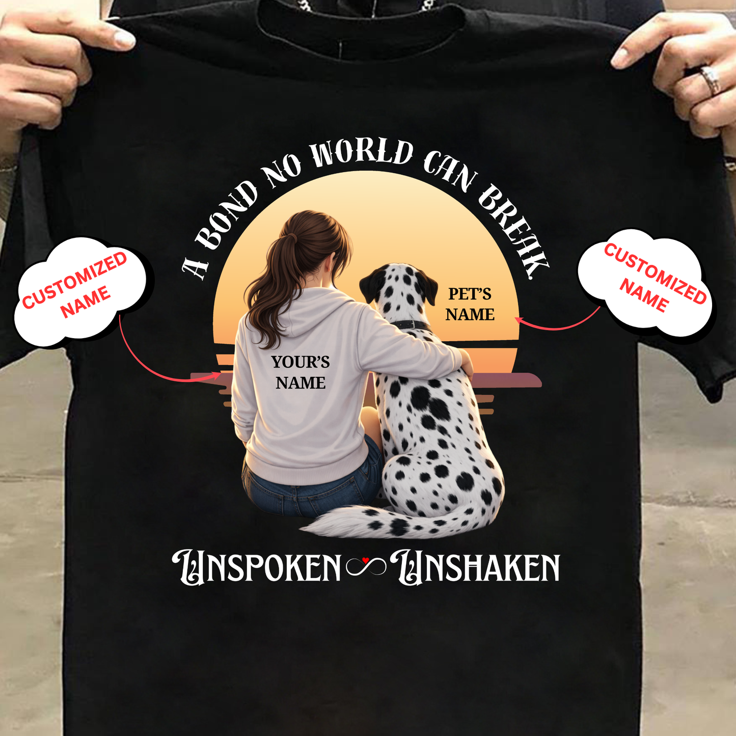 CUSTOMIZATION-UNSPOKEN,UNSHAKEN (PET LOVER)-PREMIUM WOMAN CLASSIC T-SHIRT