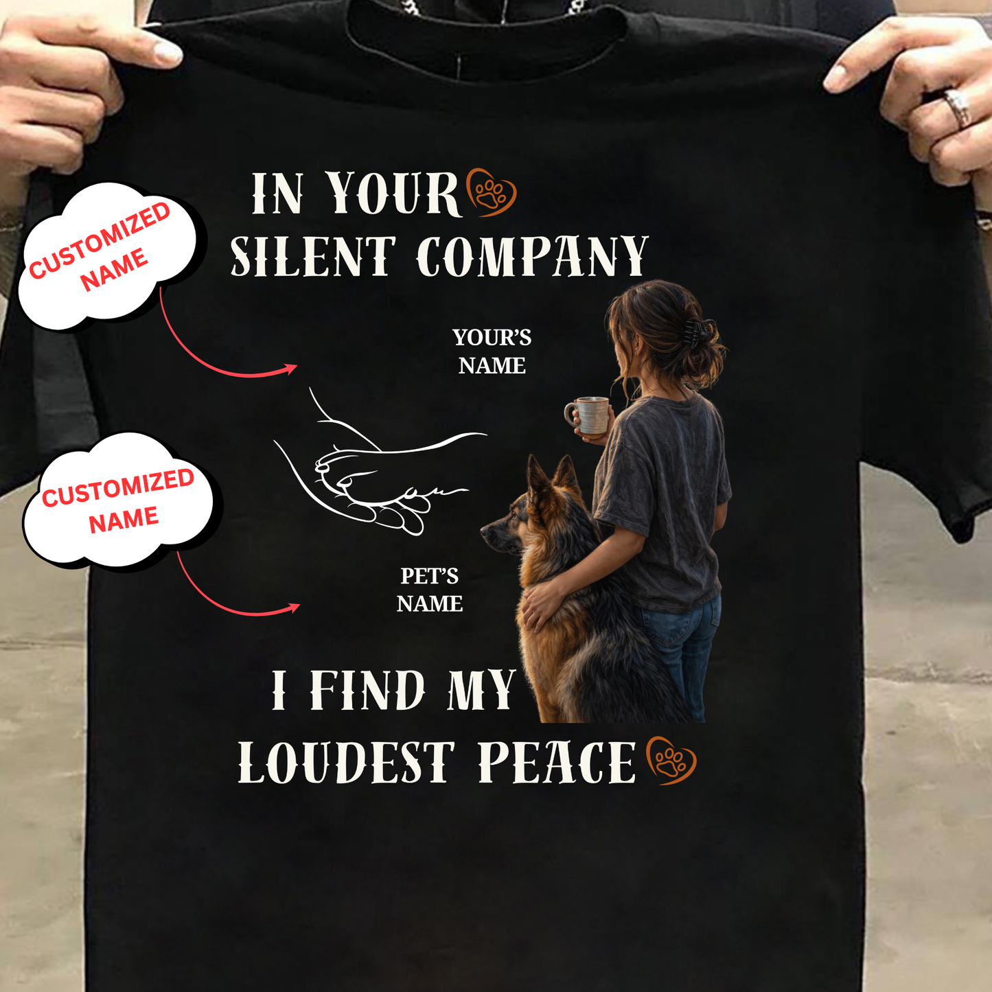 CUSTOMIZATION-I FIND MY LOUDEST PEACE (PET LOVER)-PREMIUM WOMAN CLASSIC T-SHIRT