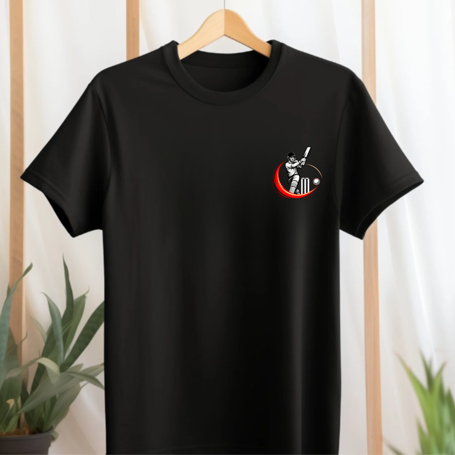 CUSTOMIZATION-CRICKET BATSMAN ICON FRONT AND BACK PRINT-CLASSIC T-SHIRT