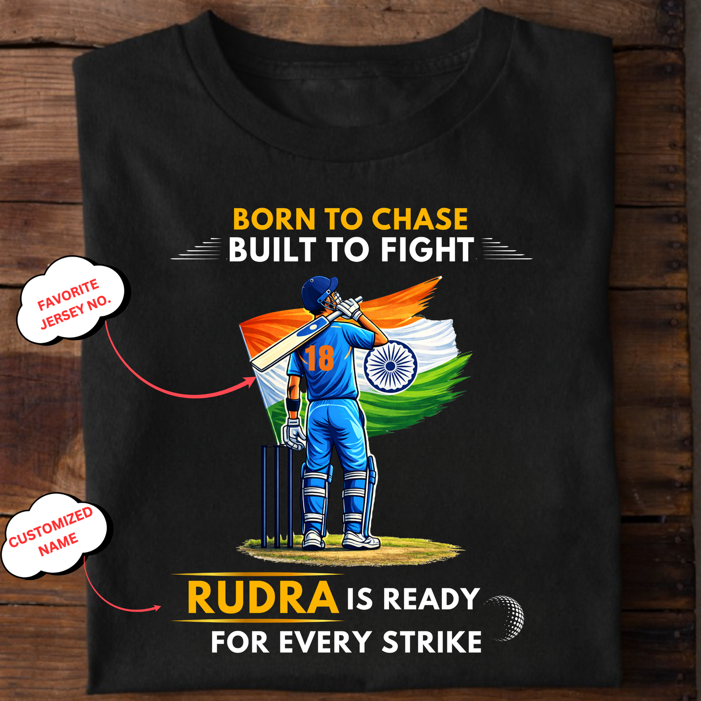 CUSTOMIZATION-BORN TO CHASE, BUILT TO FIGHT-CLASSIC T-SHIRT