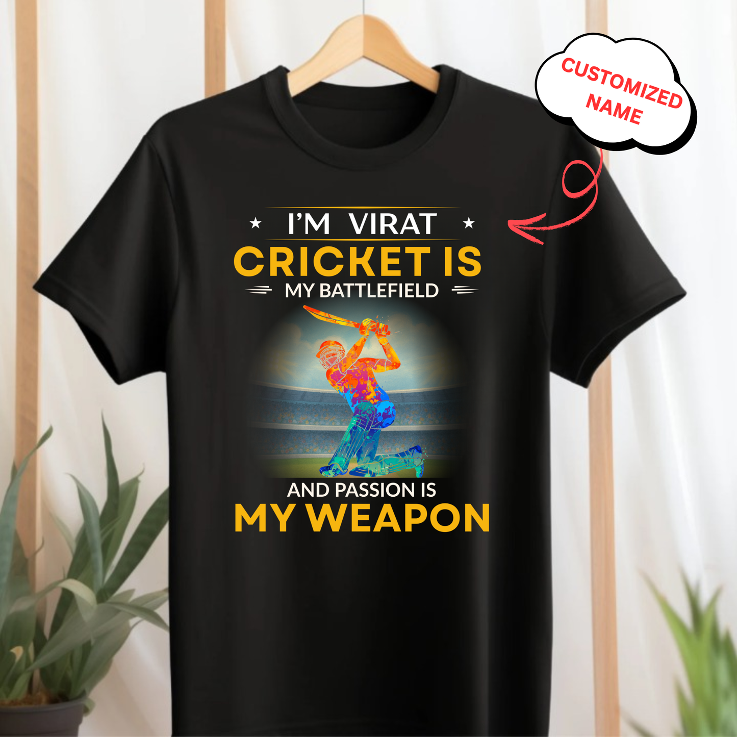 CUSTOMIZED- CRICKET IS MY BATTLEFIELD CLASSIC T-SHIRT