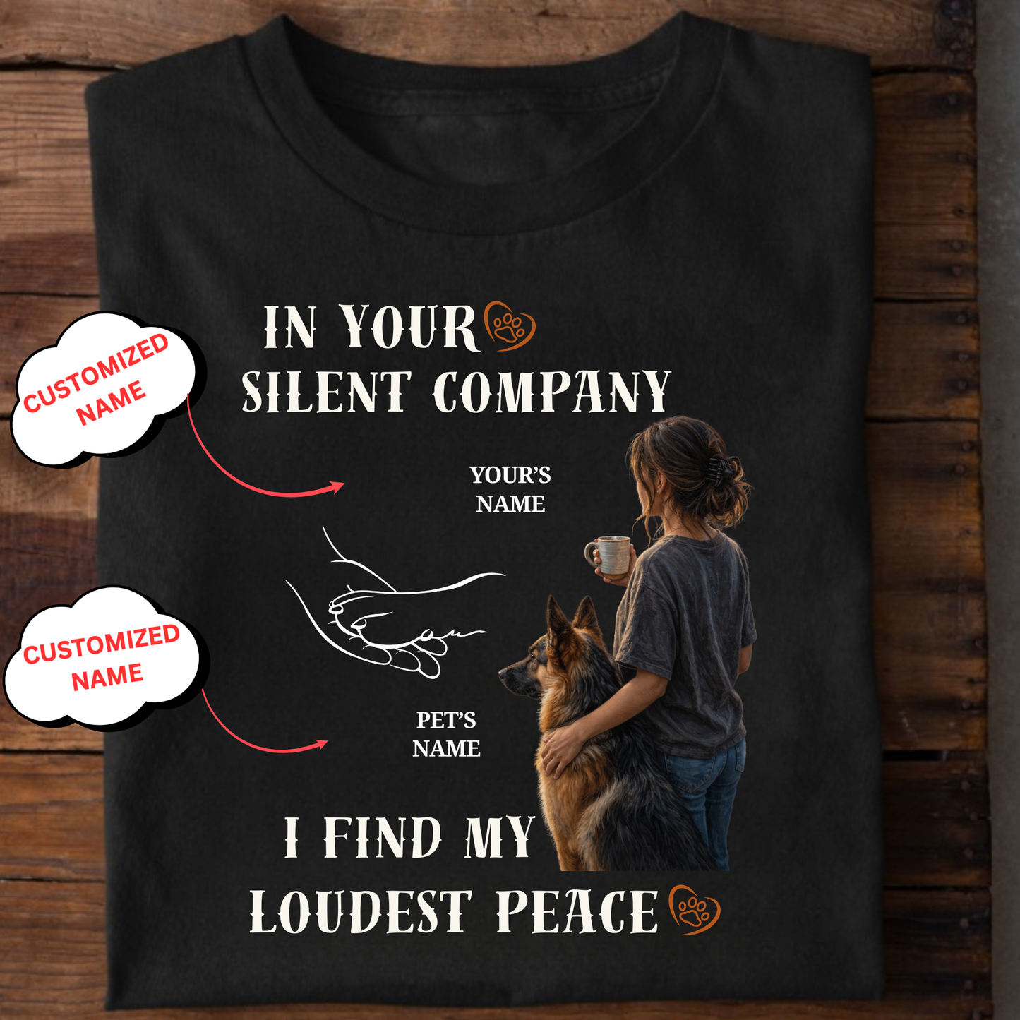 CUSTOMIZATION-I FIND MY LOUDEST PEACE (PET LOVER)-PREMIUM WOMAN CLASSIC T-SHIRT