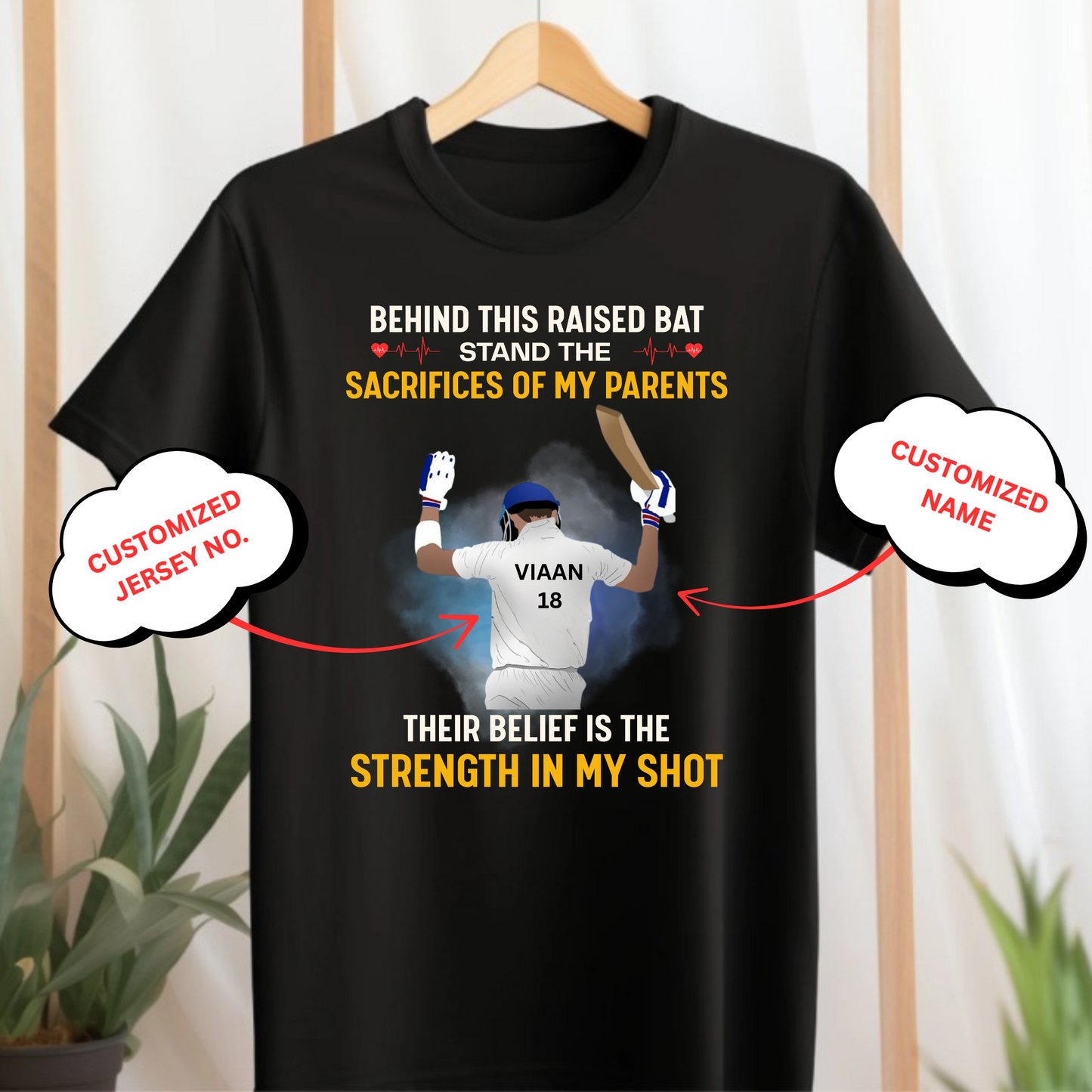 CUSTOMIZED-STRENGTH IN MY SHOT (CRICKET) CLASSIC T-SHIRT