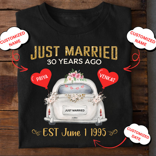 CUSTOMIZED UNISEX T-SHIRT- JUST MARRIED