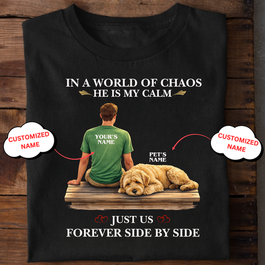 CUSTOMIZATION-HE IS MY CALM(PET LOVER)-PREMIUM MAN CLASSIC T-SHIRT