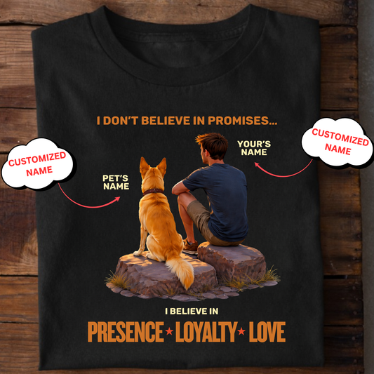 CUSTOMIZATION-I BELIEVE IN LOYALTY(PET LOVER)-PREMIUM MAN CLASSIC T-SHIRT