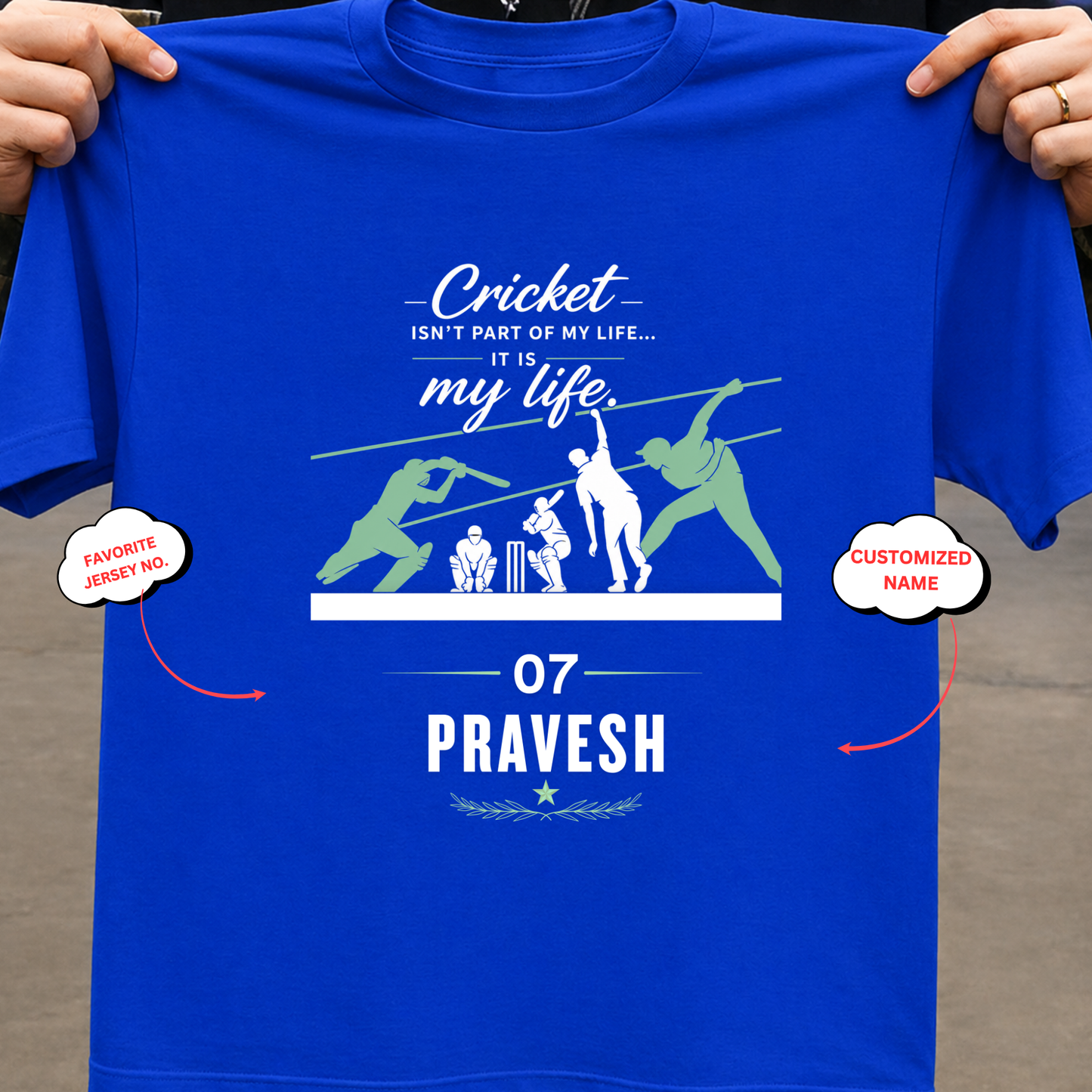 CUSTOMIZATION-CRICKET IS MY LIFE-CLASSIC T-SHIRT