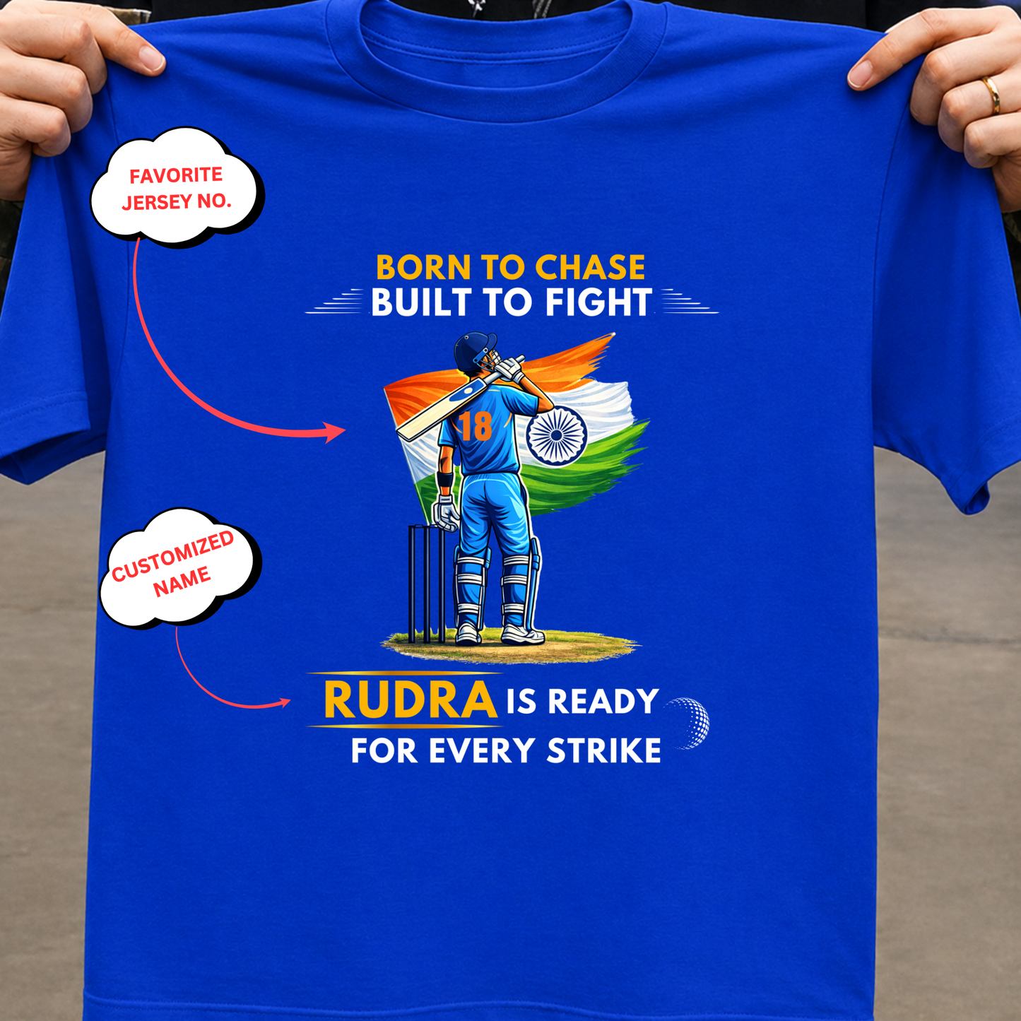 CUSTOMIZATION-BORN TO CHASE, BUILT TO FIGHT-CLASSIC T-SHIRT