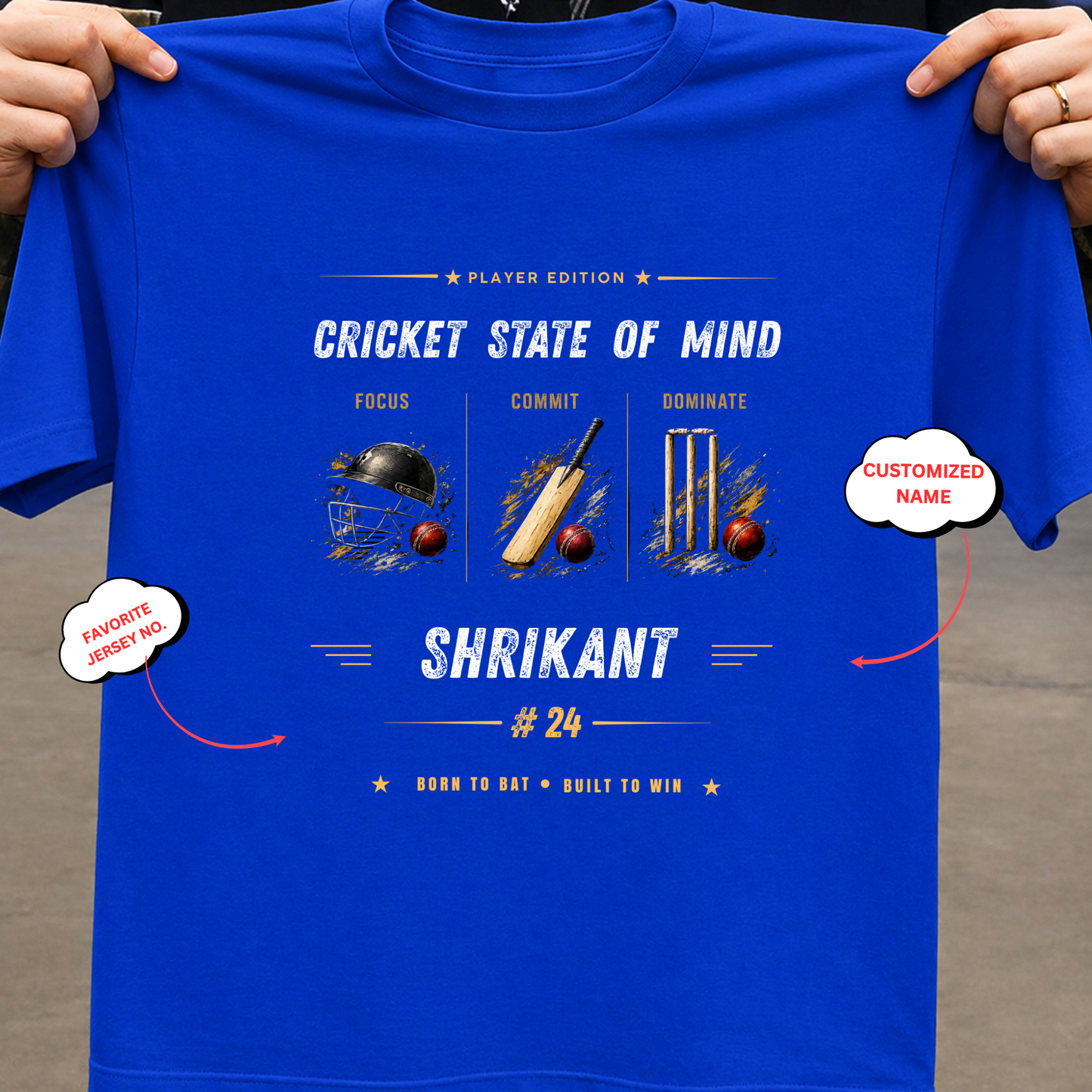 CUSTOMIZATION-CRICKET STATE OF MIND-CLASSIC T-SHIRT