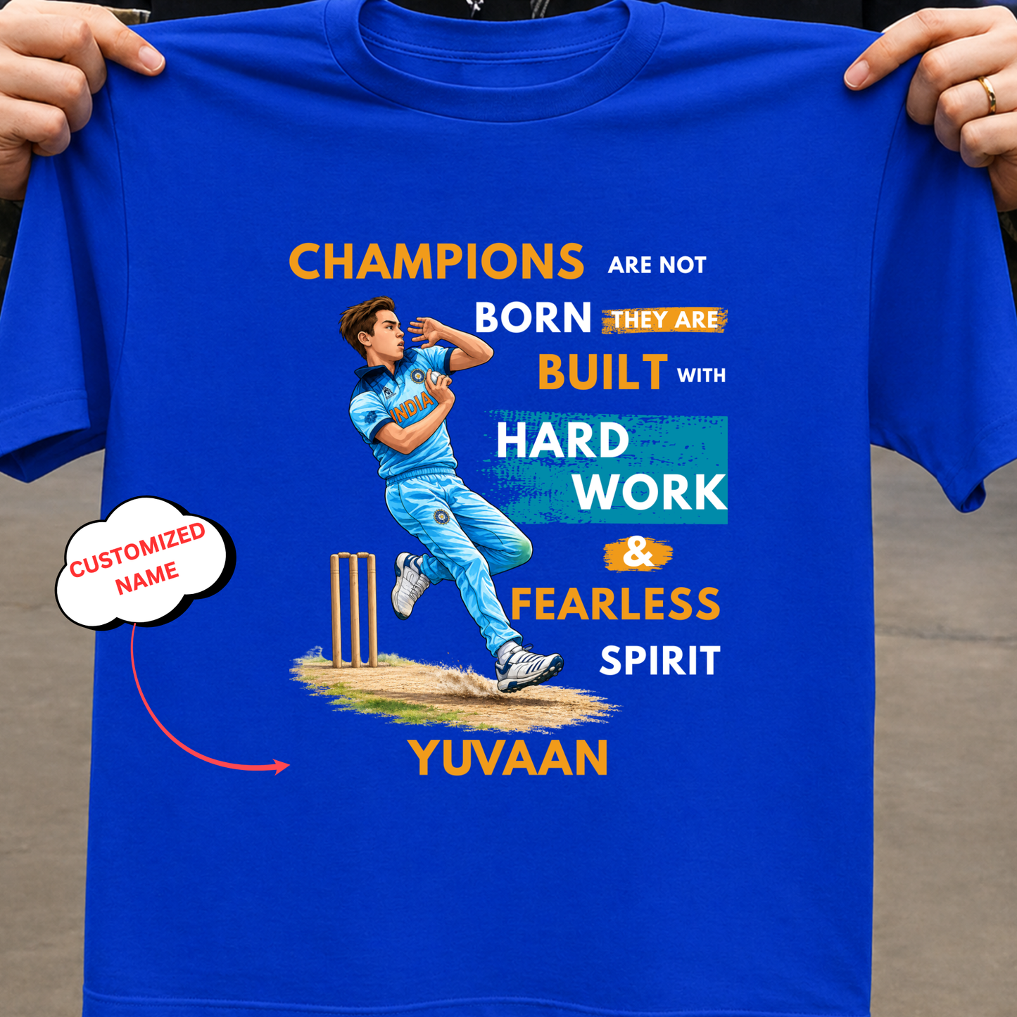 CUSTOMIZATION-CHAMPIONS BUILT WITH HARD WORK-CLASSIC T-SHIRT