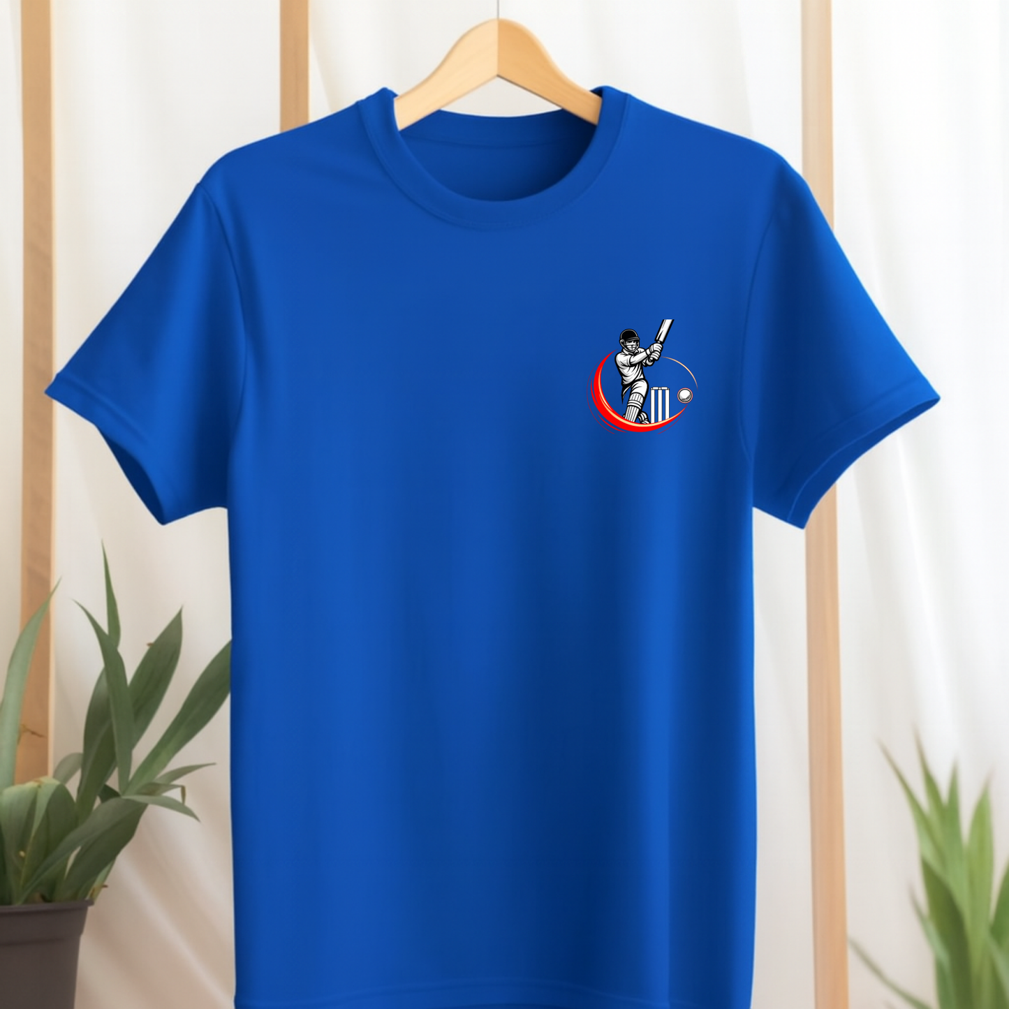 CUSTOMIZATION-CRICKET BATSMAN ICON FRONT AND BACK PRINT-CLASSIC T-SHIRT