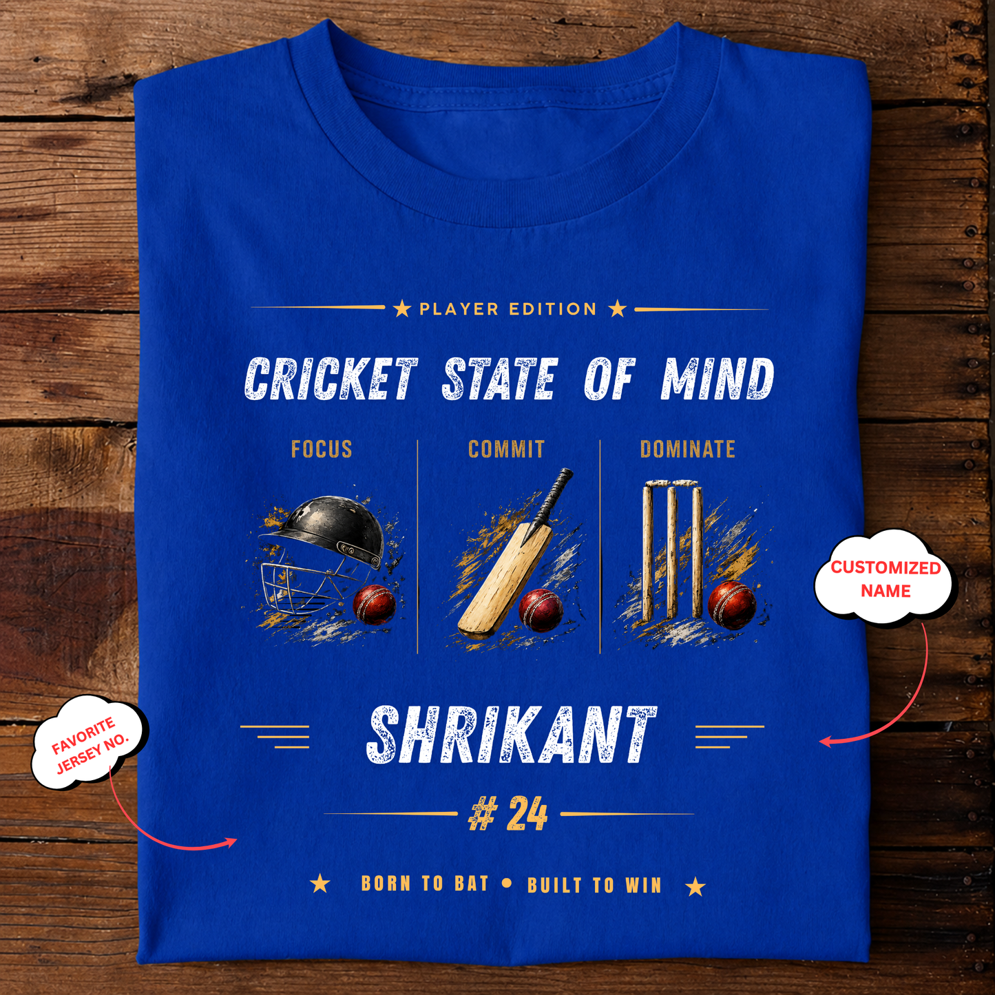 CUSTOMIZATION-CRICKET STATE OF MIND-CLASSIC T-SHIRT