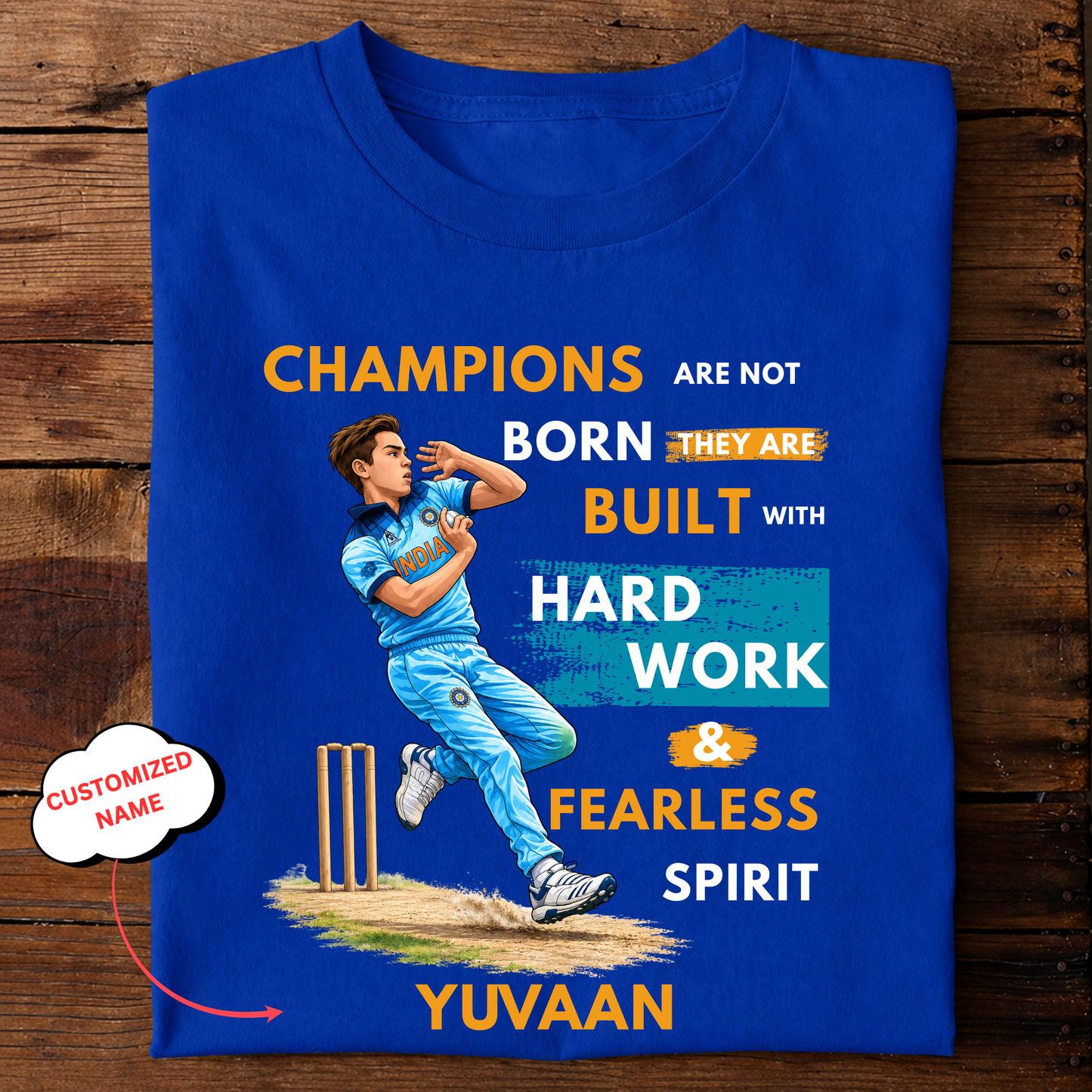 CUSTOMIZATION-CHAMPIONS BUILT WITH HARD WORK-CLASSIC T-SHIRT