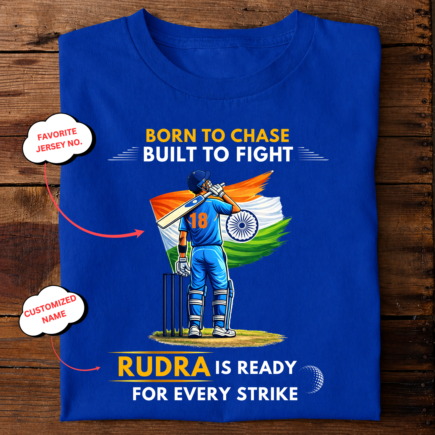 CUSTOMIZATION-BORN TO CHASE, BUILT TO FIGHT-CLASSIC T-SHIRT
