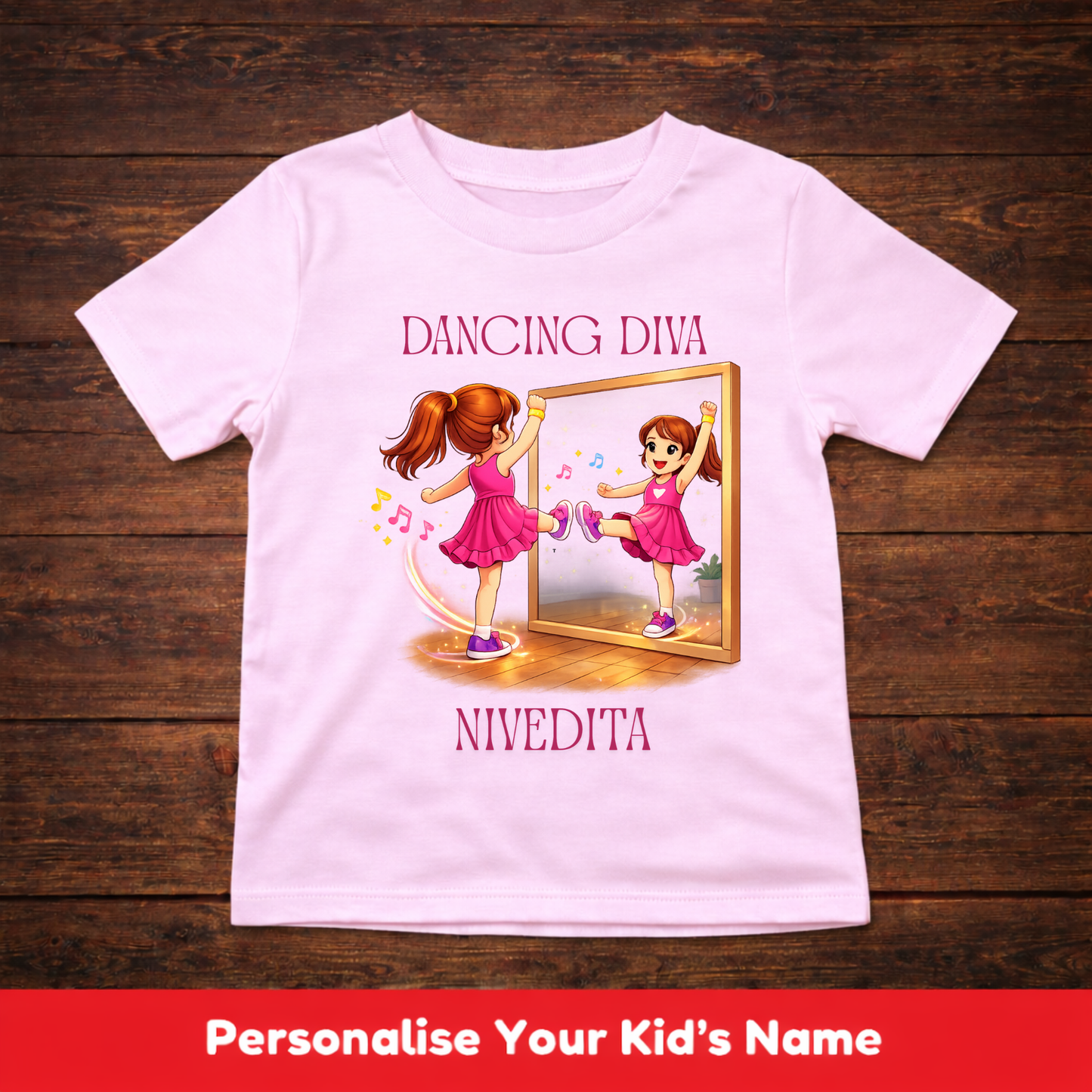 CUSTOMIZED-DANCING DIVA(DANCE)-GIRL KIDS T-SHIRT