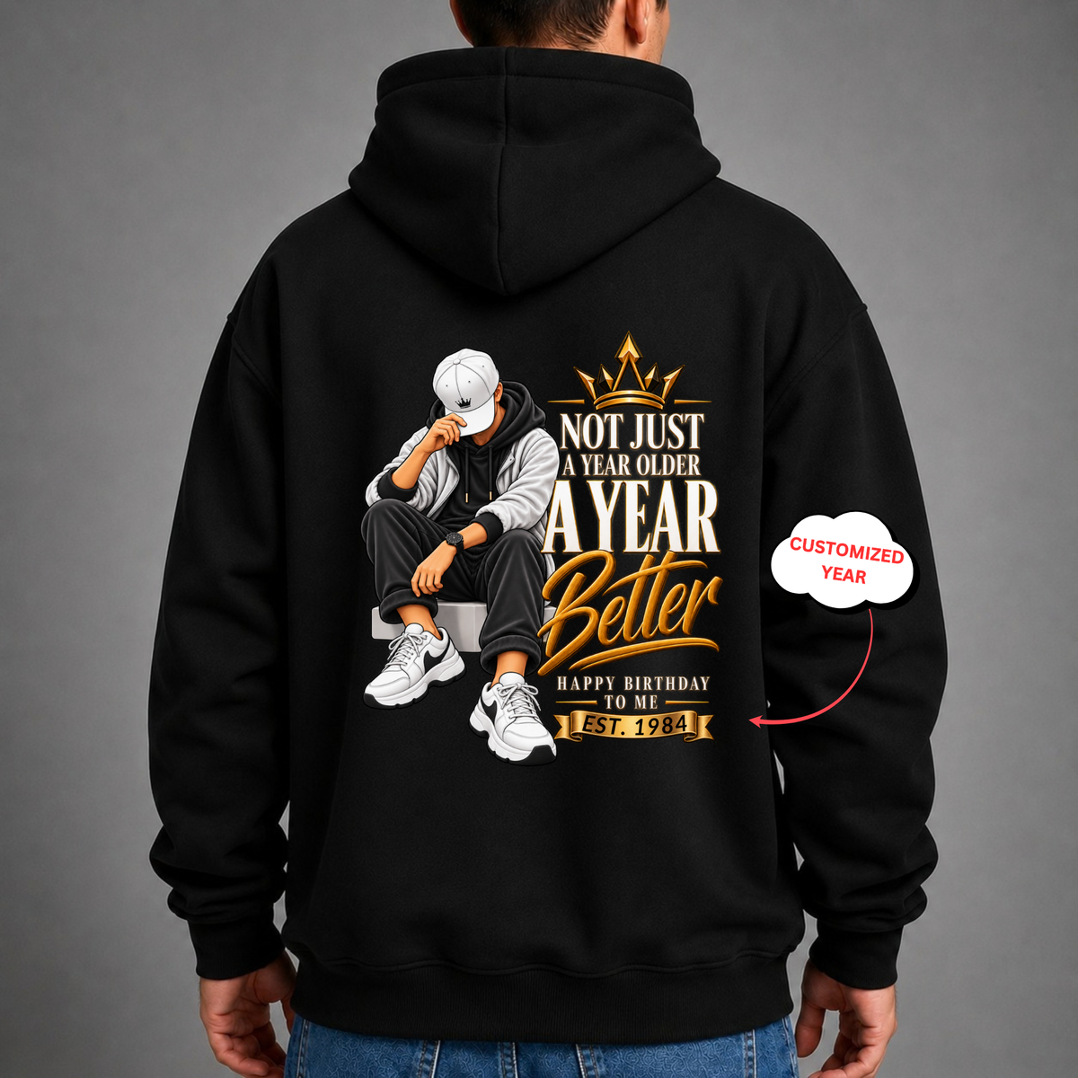 CUSTOMIZED-A BETTER YEAR CLASSIC HOODIE BACK PRINT
