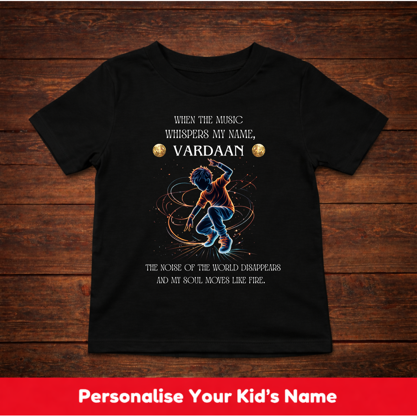 CUSTOMIZED-SOUL MOVES LIKE FIRE(DANCE)-BOY KIDS T-SHIRT