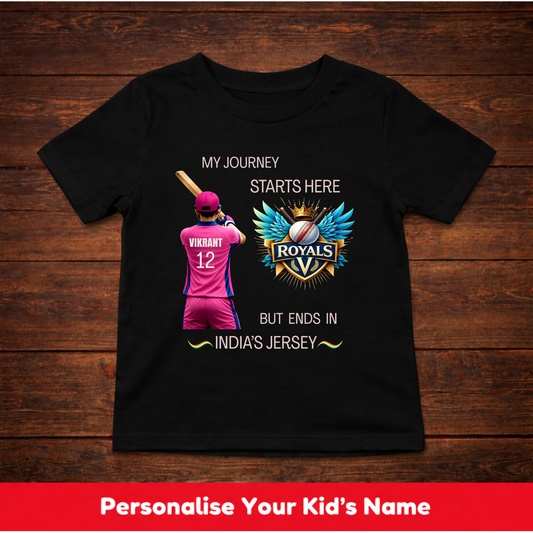 CUSTOMIZED-MY JOURNEY-INDIA'S JERSEY(CRICKET)-KIDS T-SHIRT