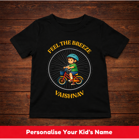 CUSTOMIZED-FEEL THE BREEZE(CYCLING)-BOY KIDS T-SHIRT