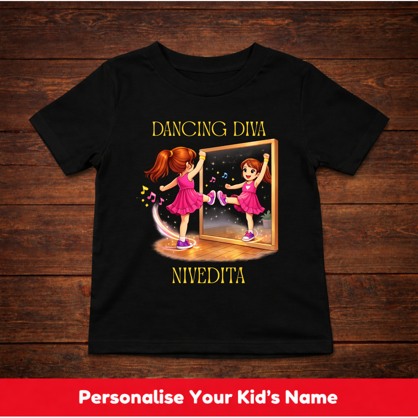 CUSTOMIZED-DANCING DIVA(DANCE)-GIRL KIDS T-SHIRT