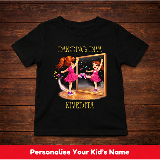 CUSTOMIZED-DANCING DIVA(DANCE)-GIRL KIDS T-SHIRT