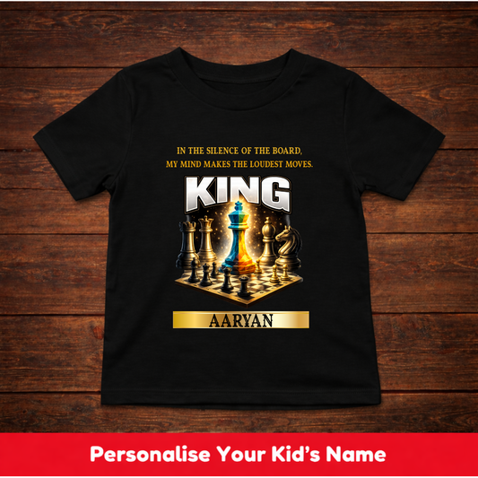 CUSTOMIZED-MIND MAKES THE LOUDEST MOVES(CHESS)-KIDS UNISEX T-SHIRT